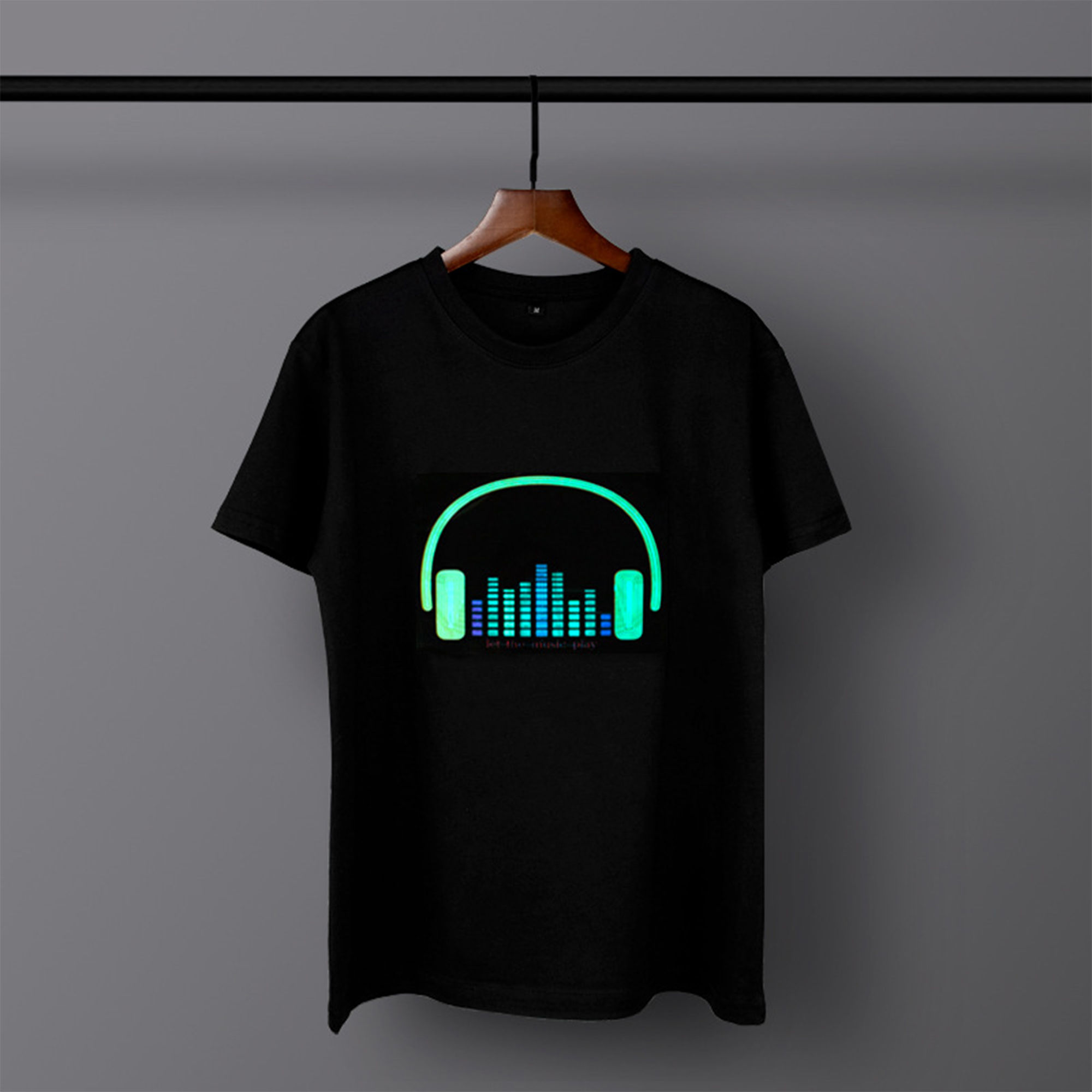Cotton Voice Controlled Round Neck Loose Glowing T-Shirt 7