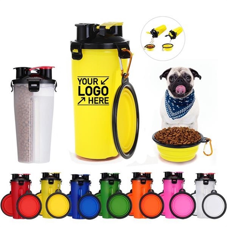 2 In 1 Folding Pet Feeder Water Bottle