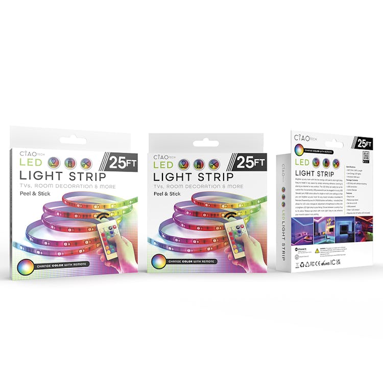 Adhesive LED Light Strips - Remote Control 25' 3