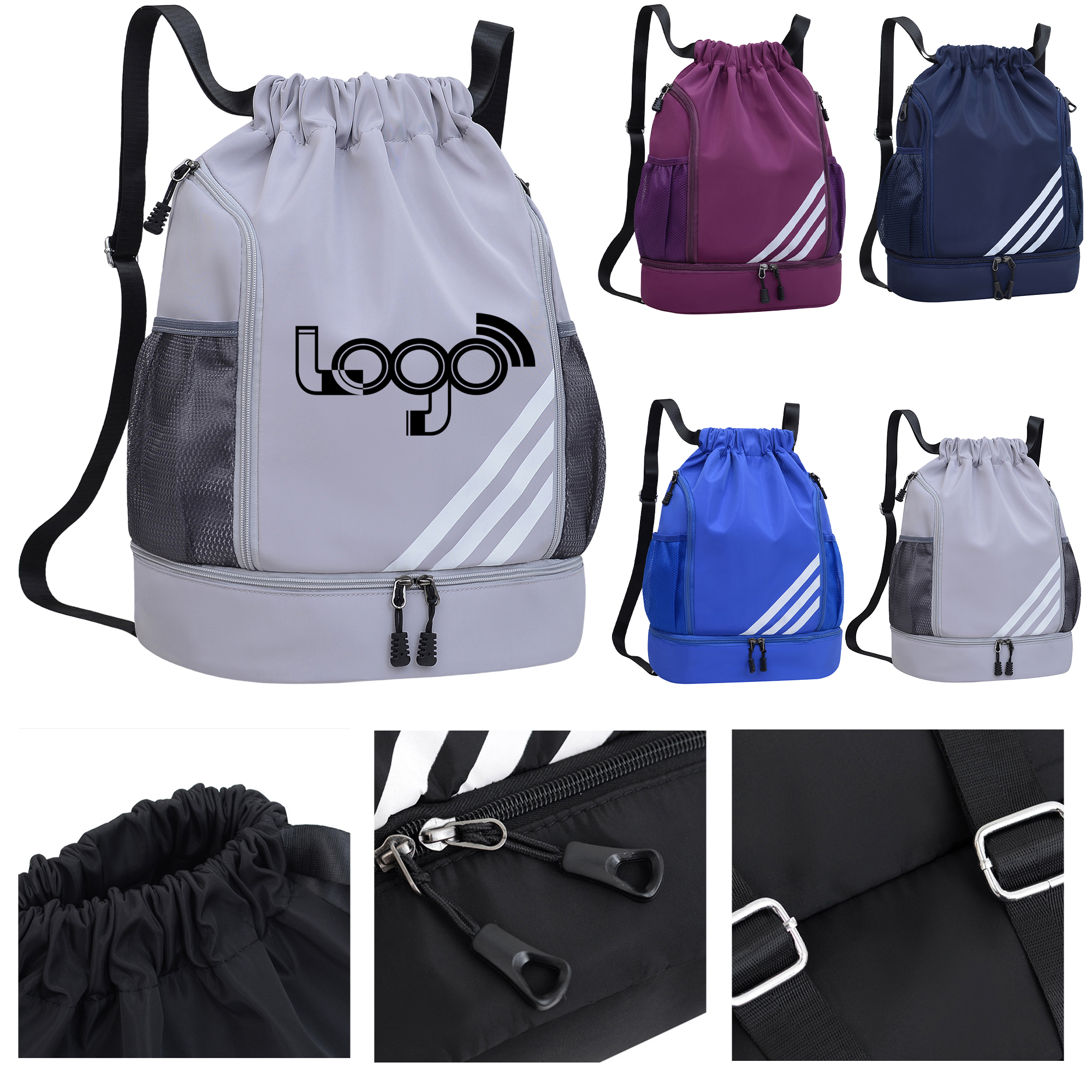 Water-Resistant Gym Drawstring Backpack 3