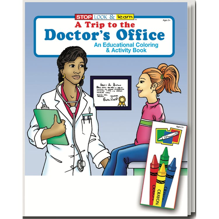 A Trip to the Doctor's Office Coloring Book Sets - 4 Pack Crayons Ages 3-11 3