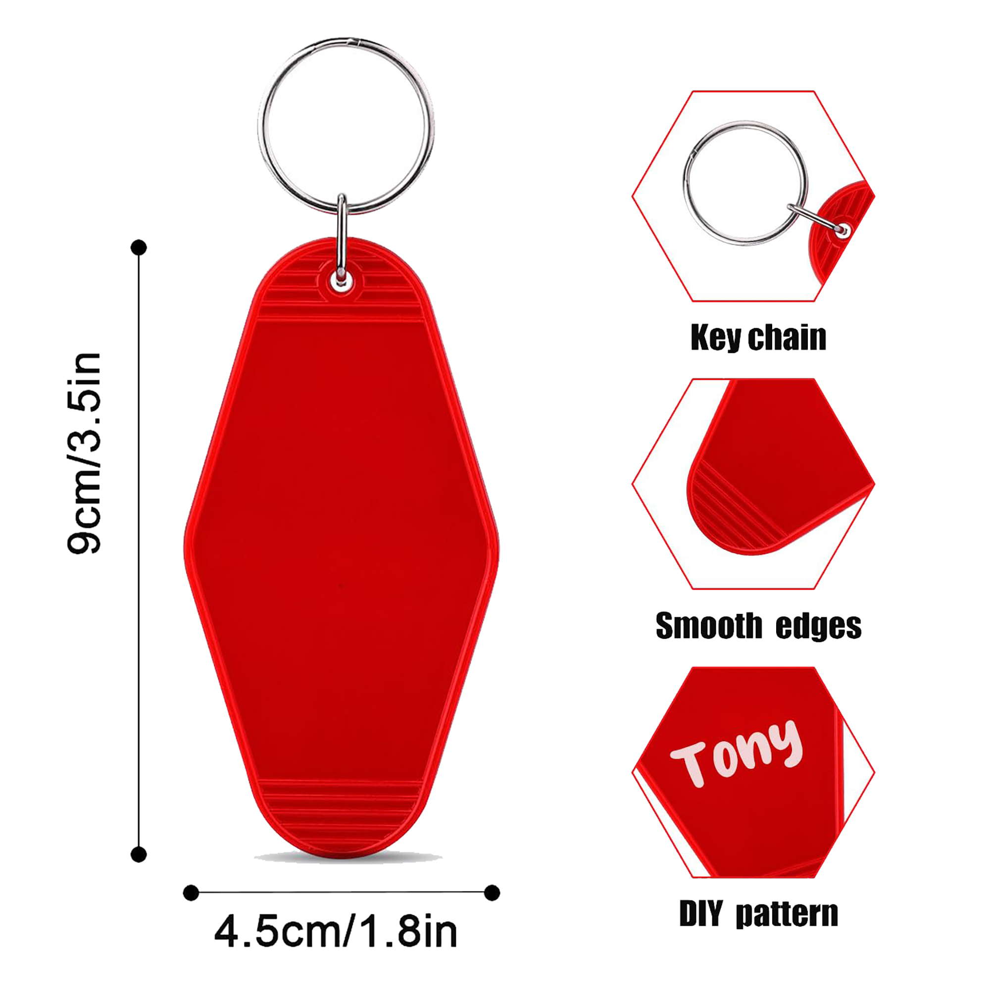 Durable Plastic Diamond Key Tag 12