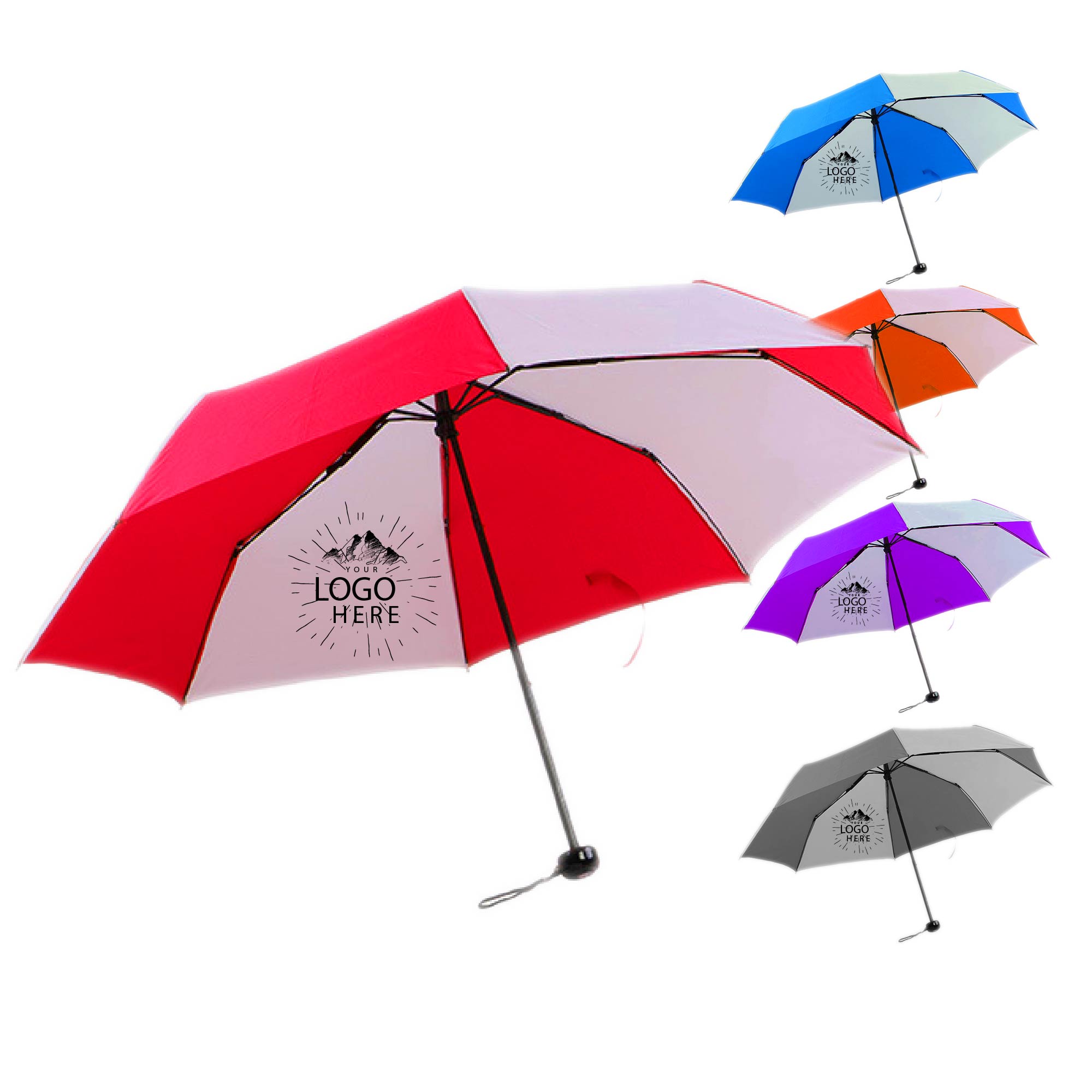 42" Arc Budget Telescopic Folding Umbrella