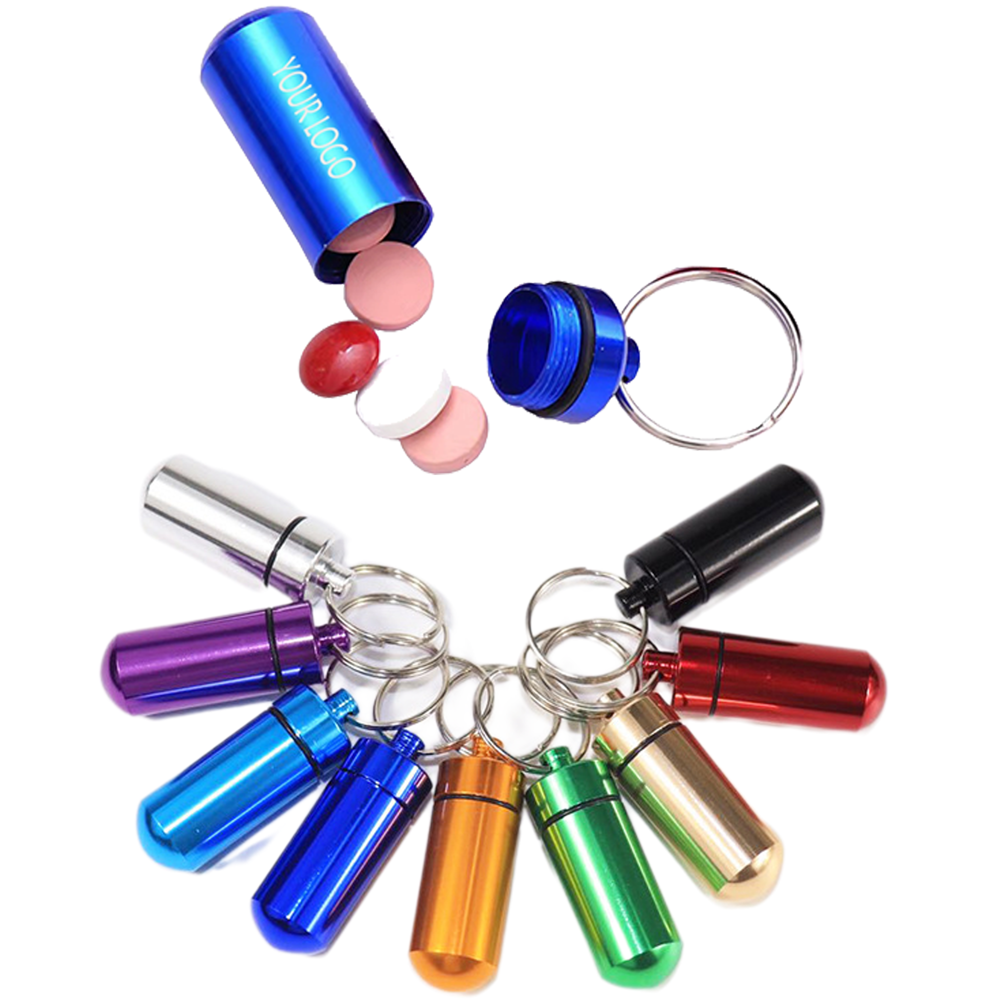 MOQ 50pcs Aluminum Mini Pill Bottle 5