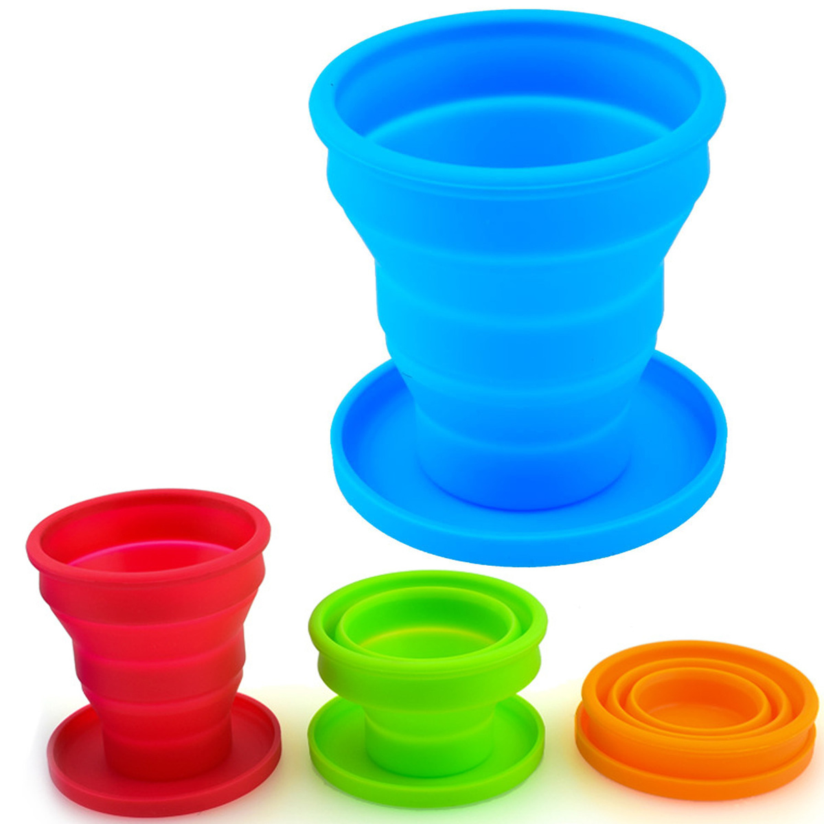 200ml Silicone Folding Travel Cup with Lids