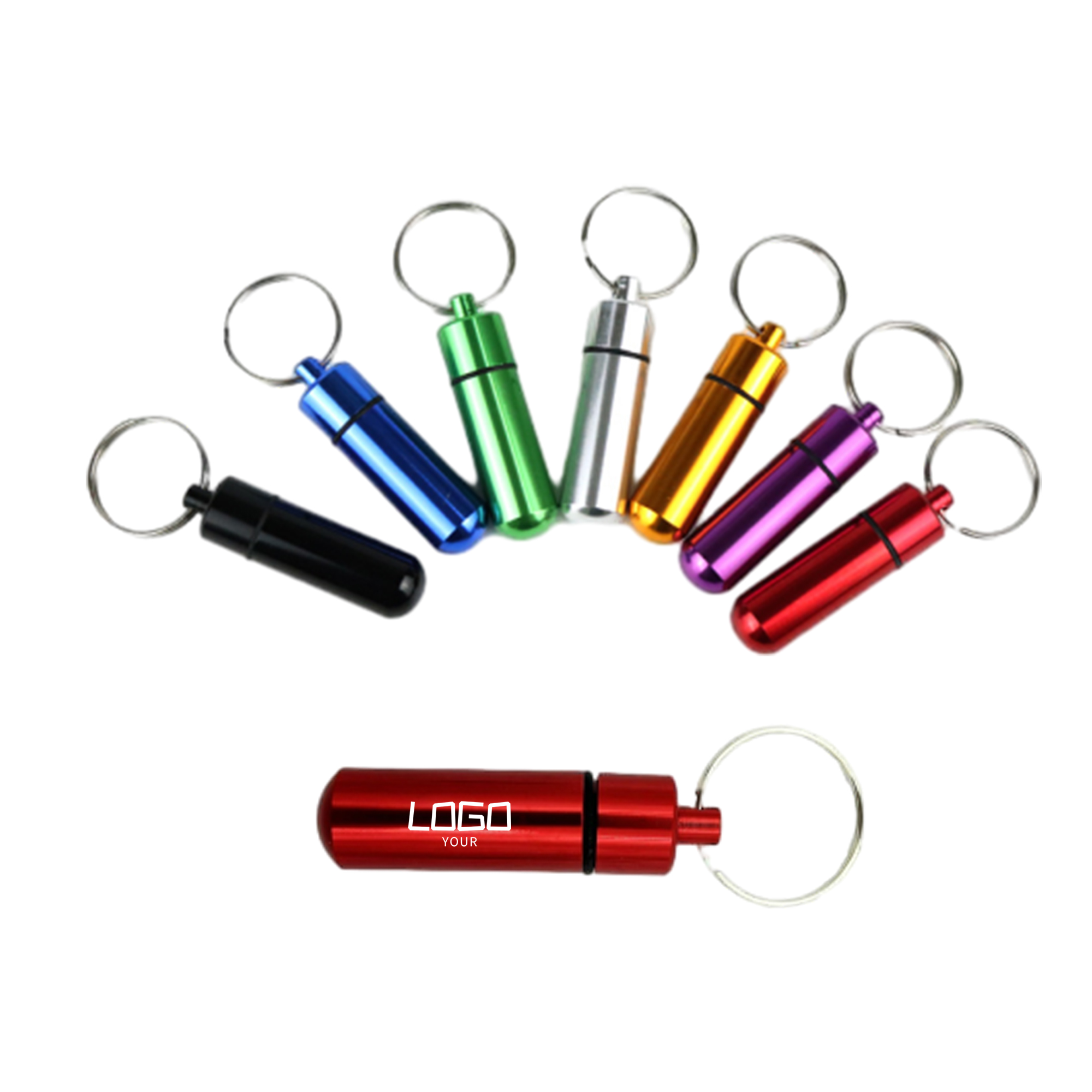 Waterproof Aluminum Pill Box Case With Keychain 3