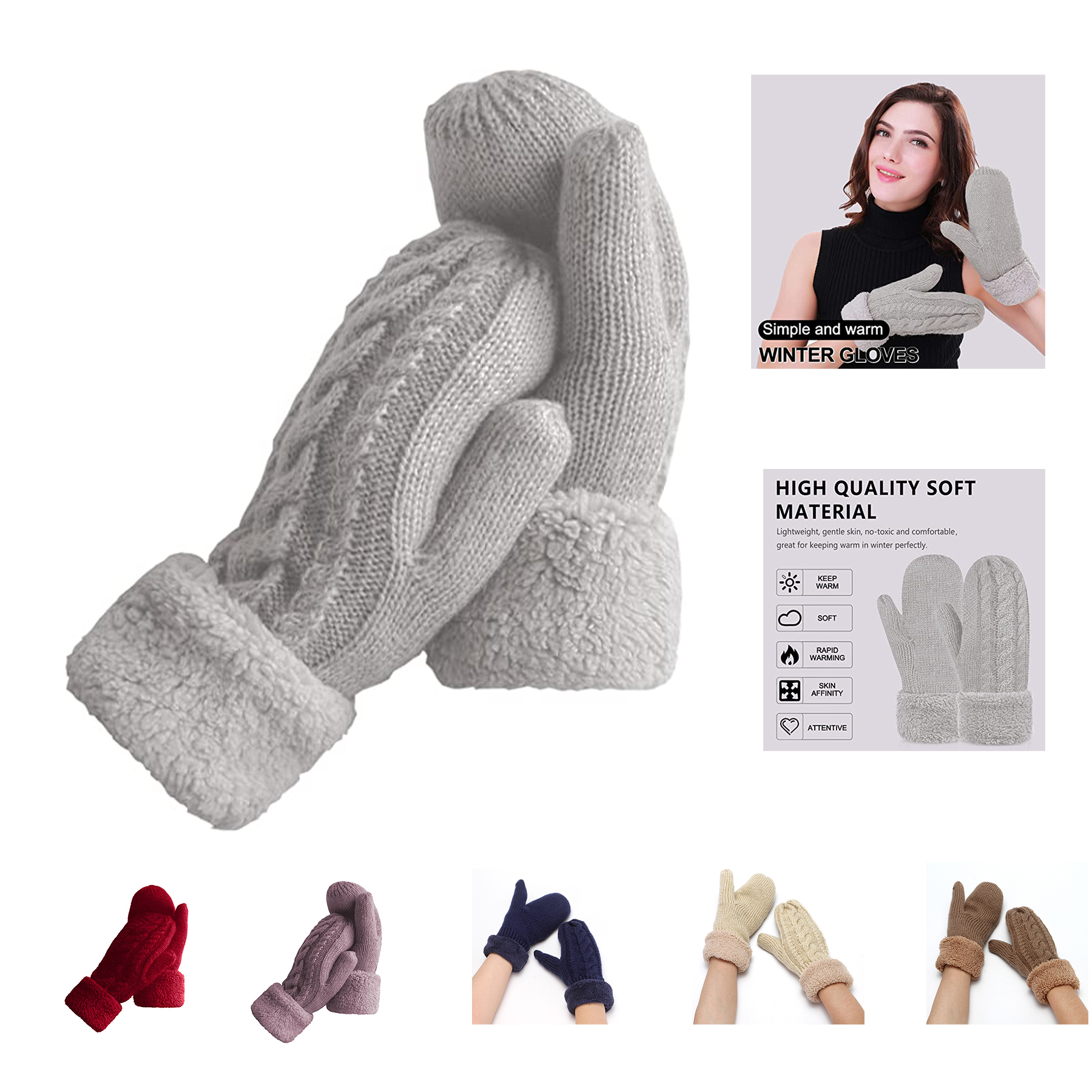 Women's Winter Mittens Glove 5
