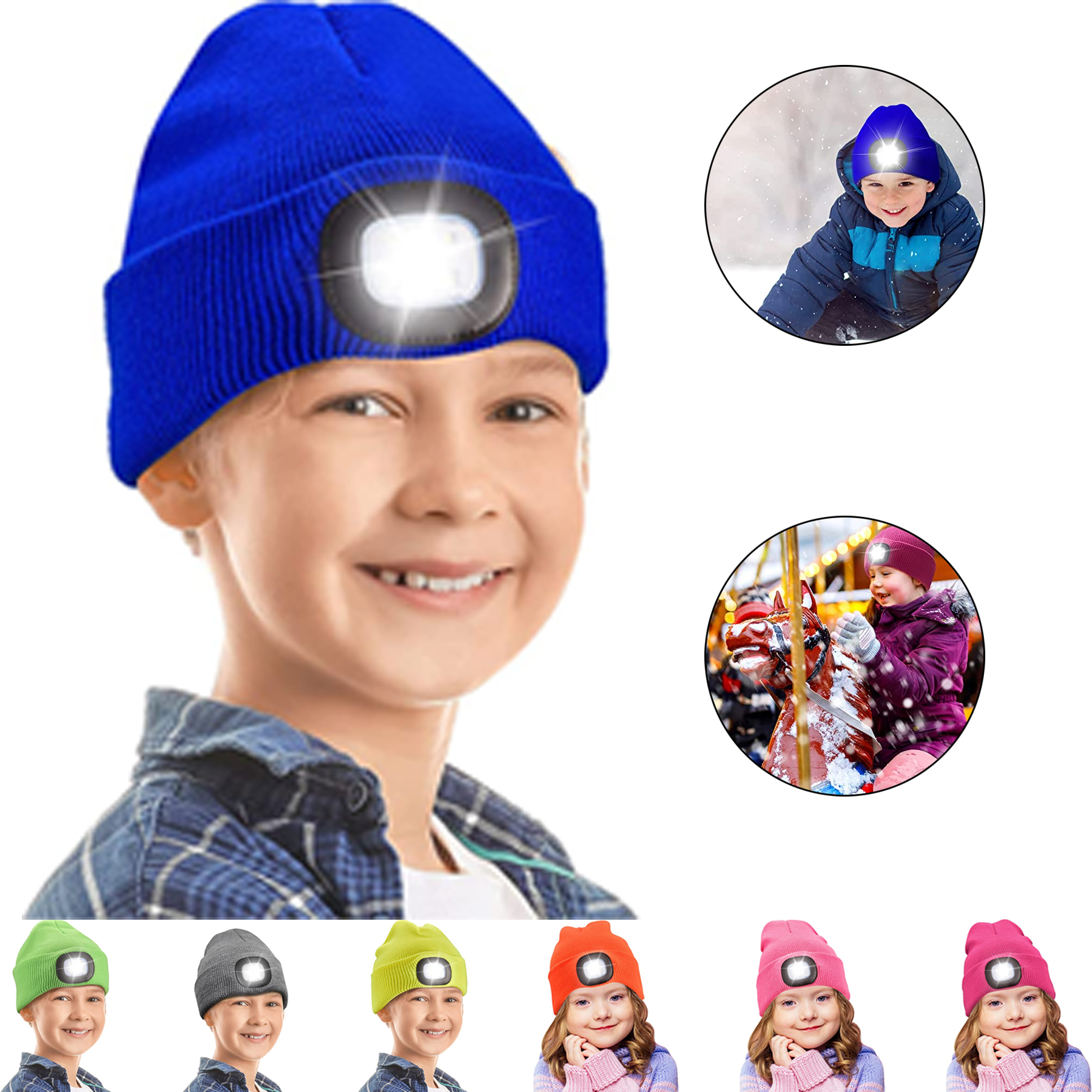 Boys Girls Unisex LED Knit Hat 6