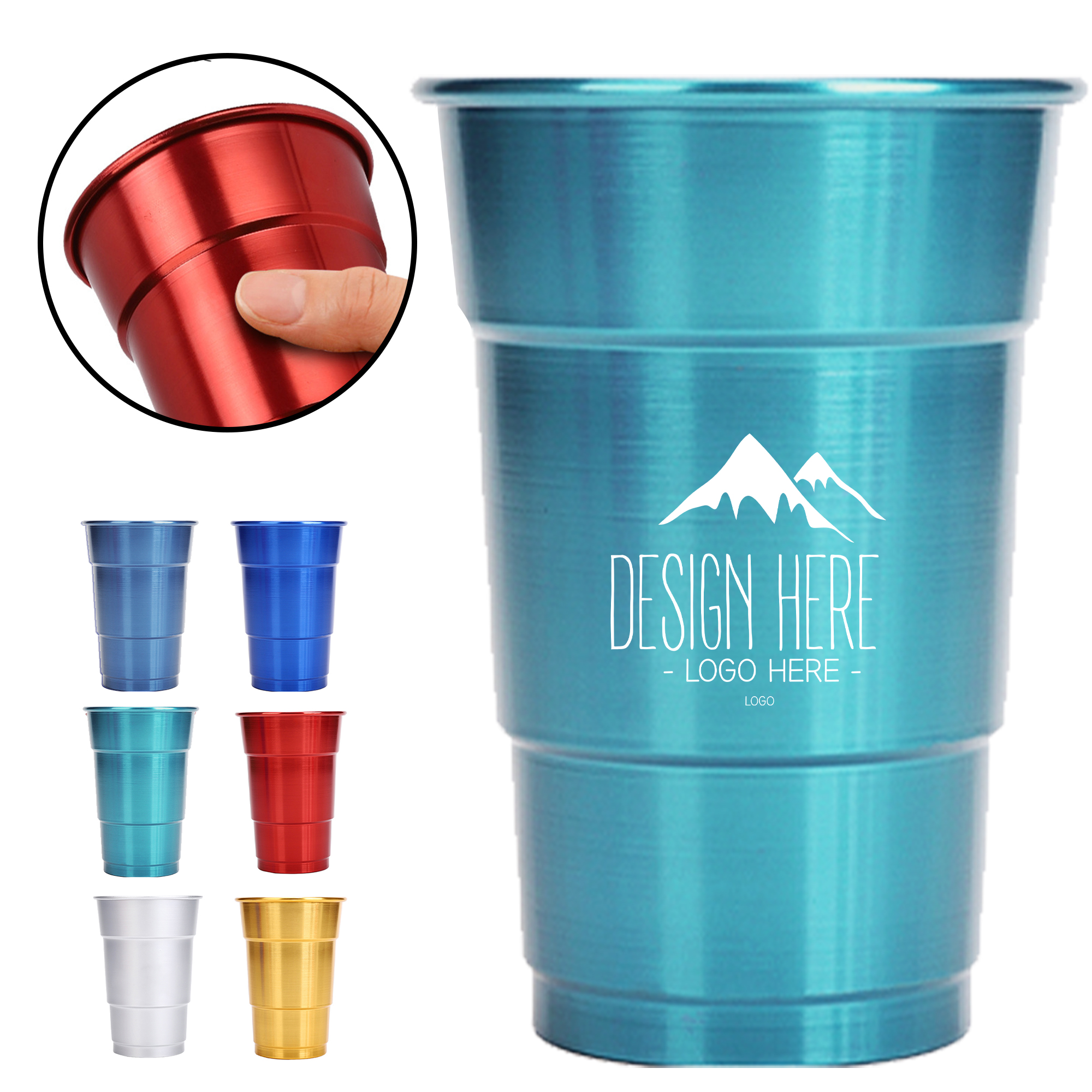 16oz Reusable Aluminum Party Stadium Cup Cold DrinkMug 5