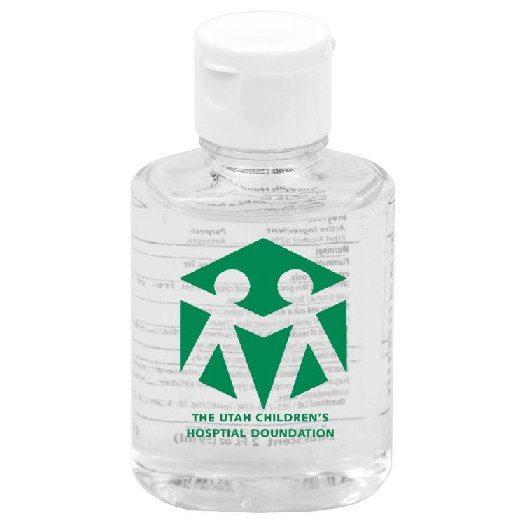 2.0 oz Hand Sanitizer Antibacterial Gel in Flip Top Squeeze Bottle (Spot Color Print) 3