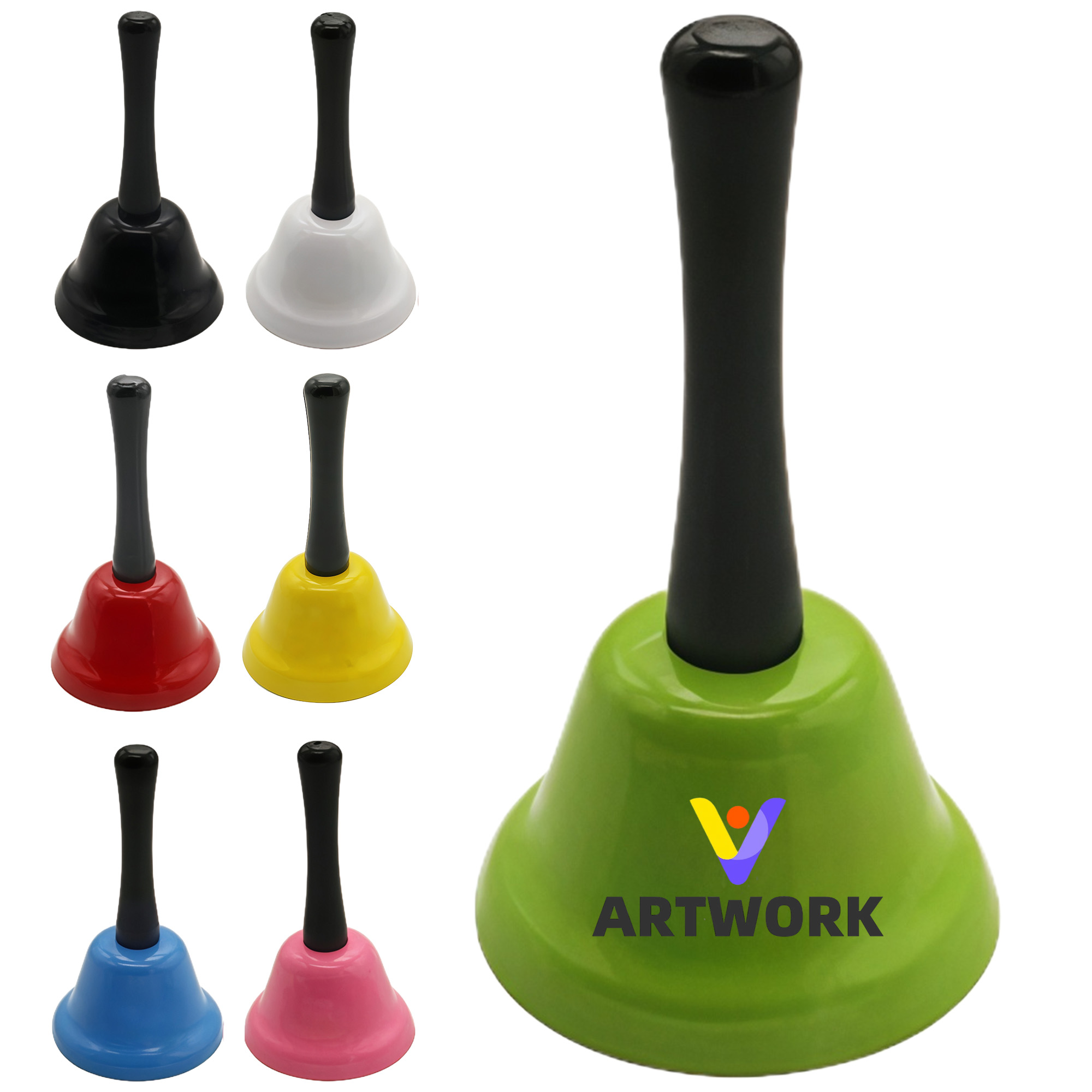 Colorful School Dinner Metal Hand Bell 7
