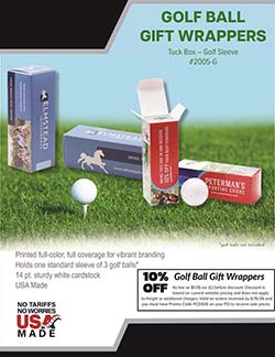Tuck box for golf ball sleeve - sales flyer