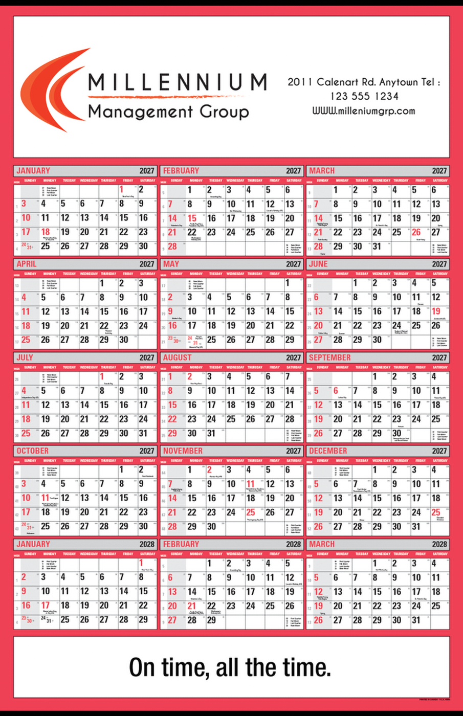 PCA 5500 15-Month Double Ad Wall Calendar