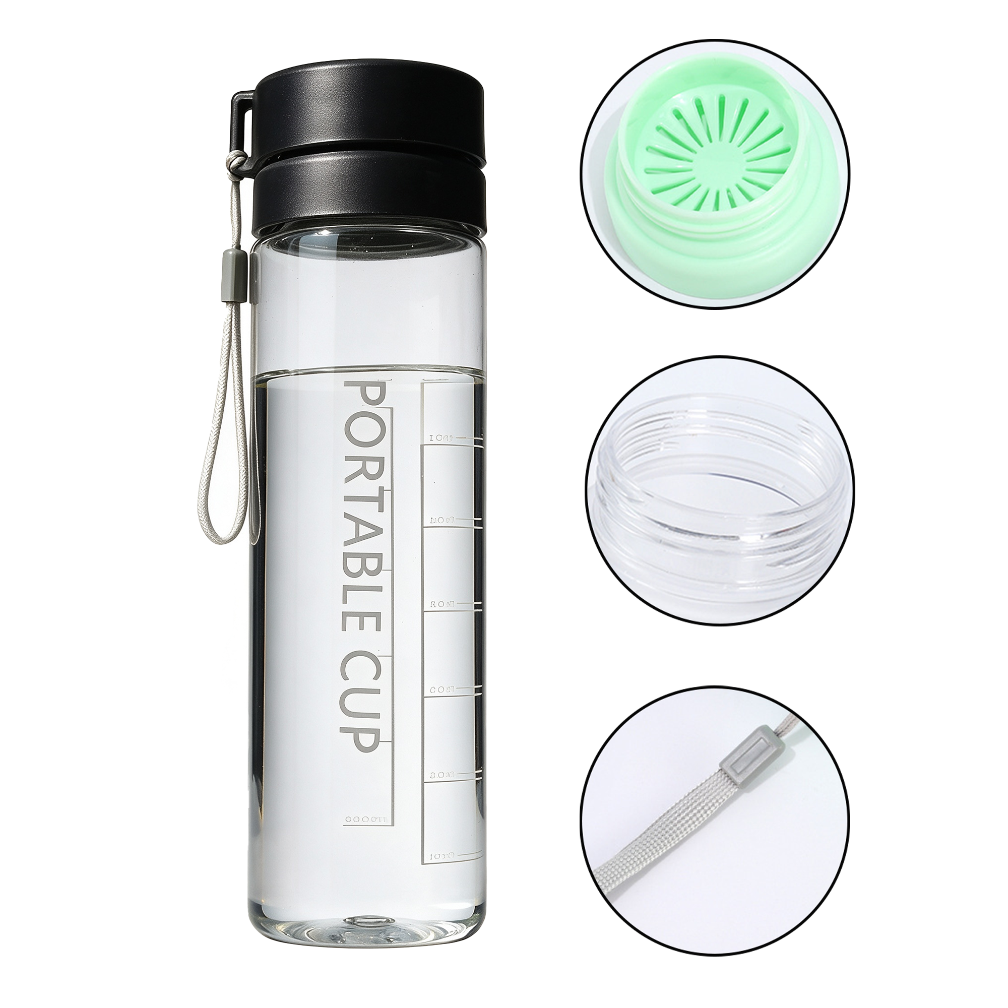 Portable With Scale Sports Water Bottle 2