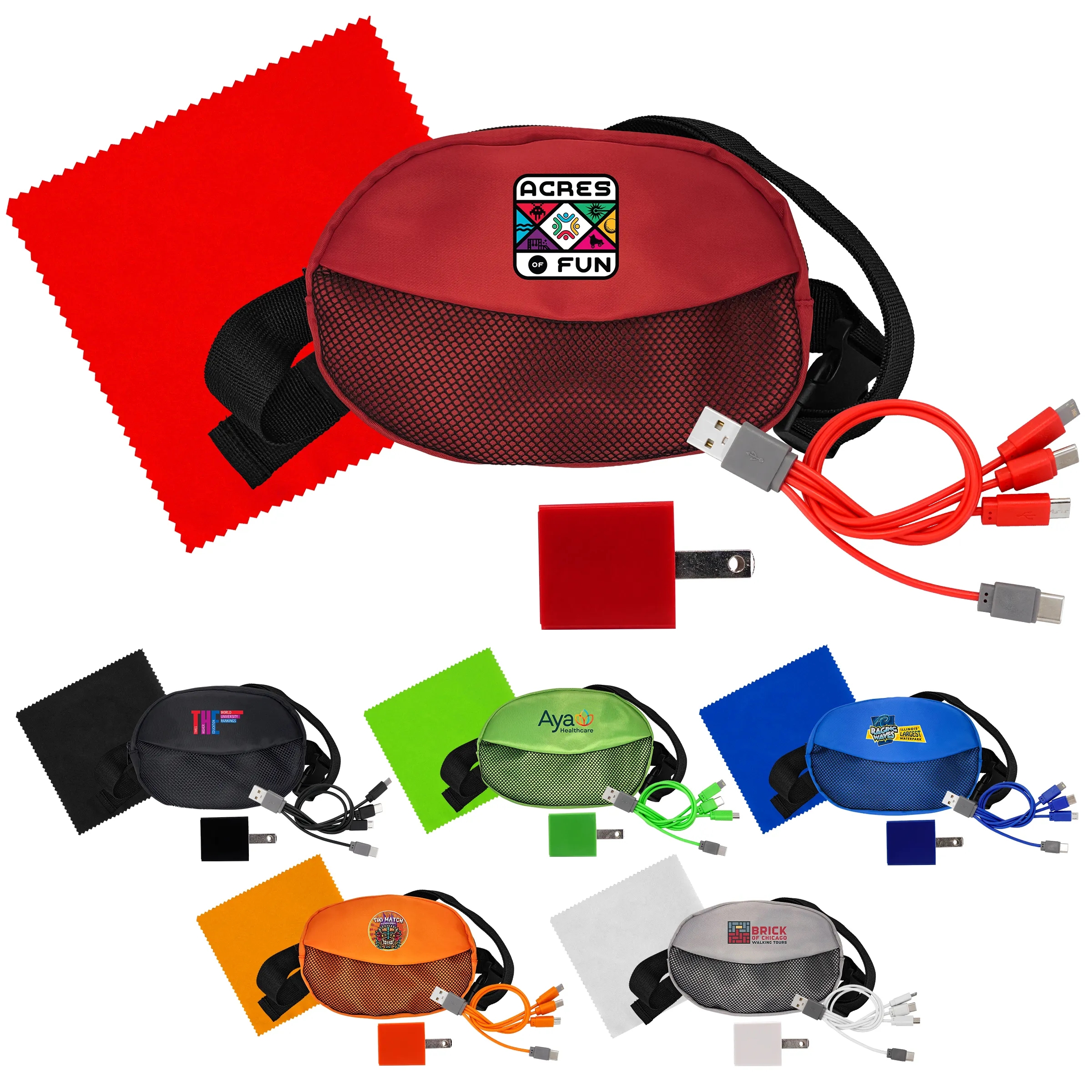 Sporty Charger, Cable and Cloth Travel Set 2
