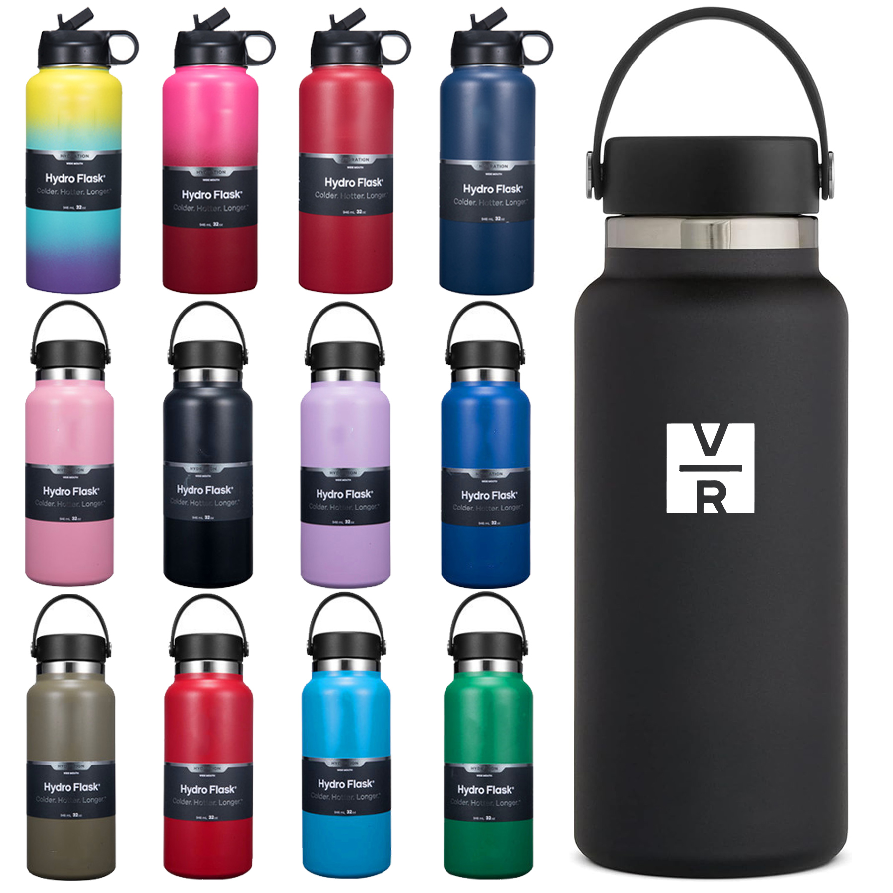 32oz Stainless Steel Wall Vacuum Water Bottle, custom water bottle with logo imprint 6
