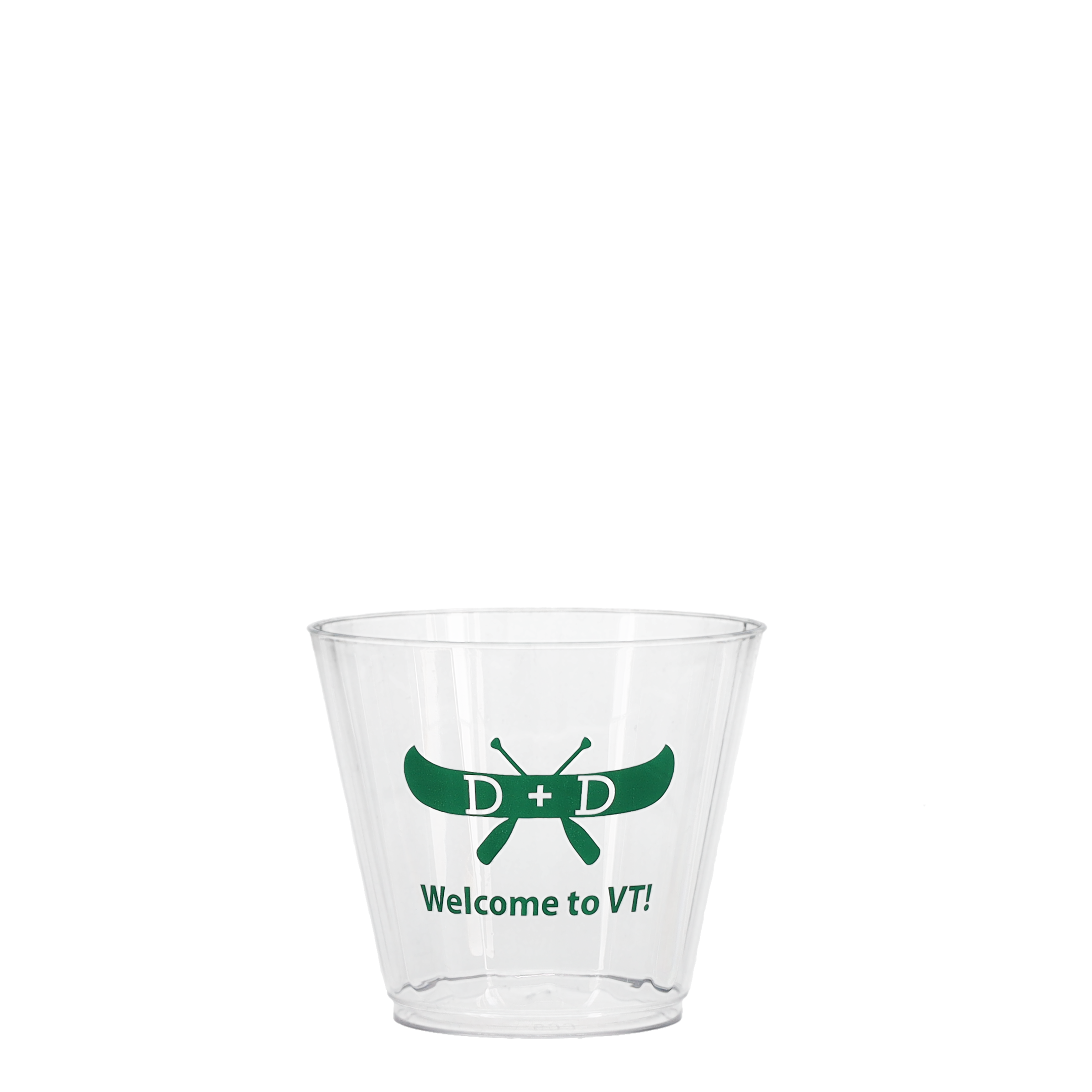 9 oz Hard Plastic Fluted Rocks Cup Clear Tradition Print, custom paper cup with logo imprint 6