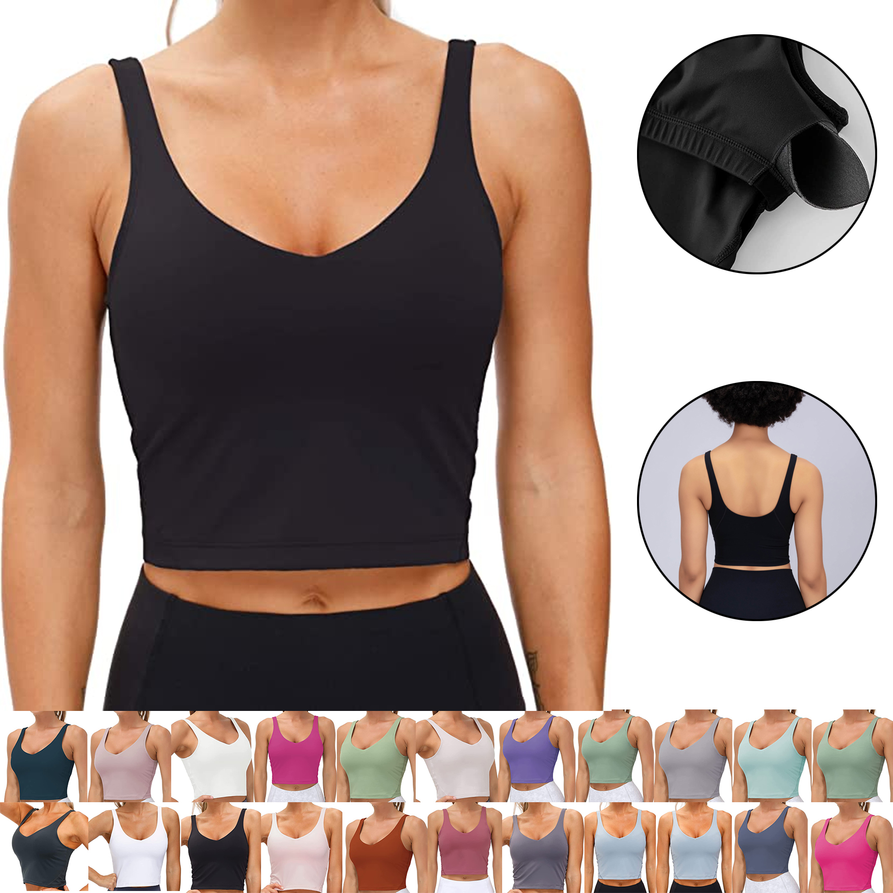 Sports Bra Padded Workout Tank Tops 6