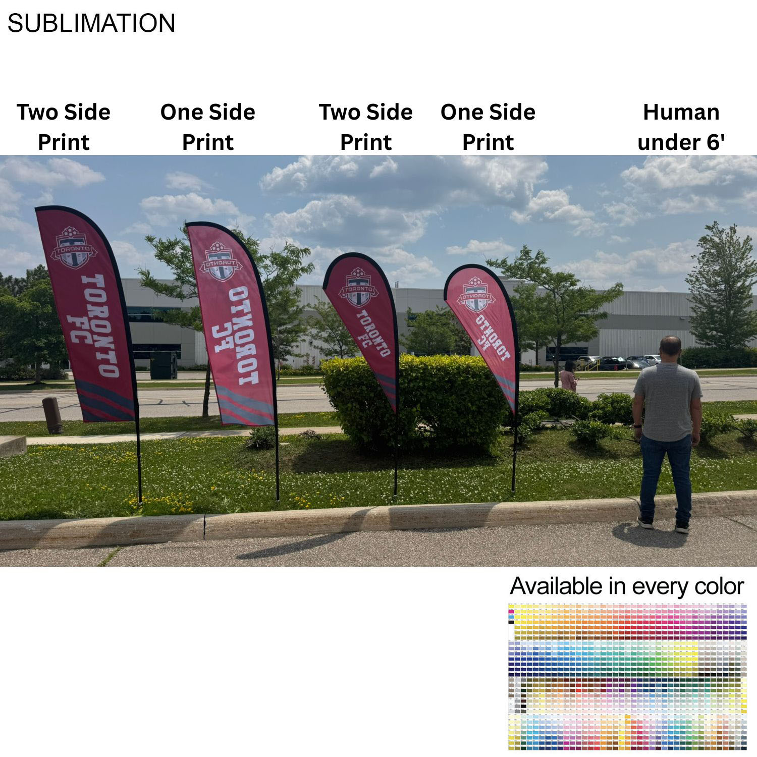 48Hr Quick Ship - 7.5' X-Small Tear Drop Flag Kit, Full Color Graphics Double Sided 6