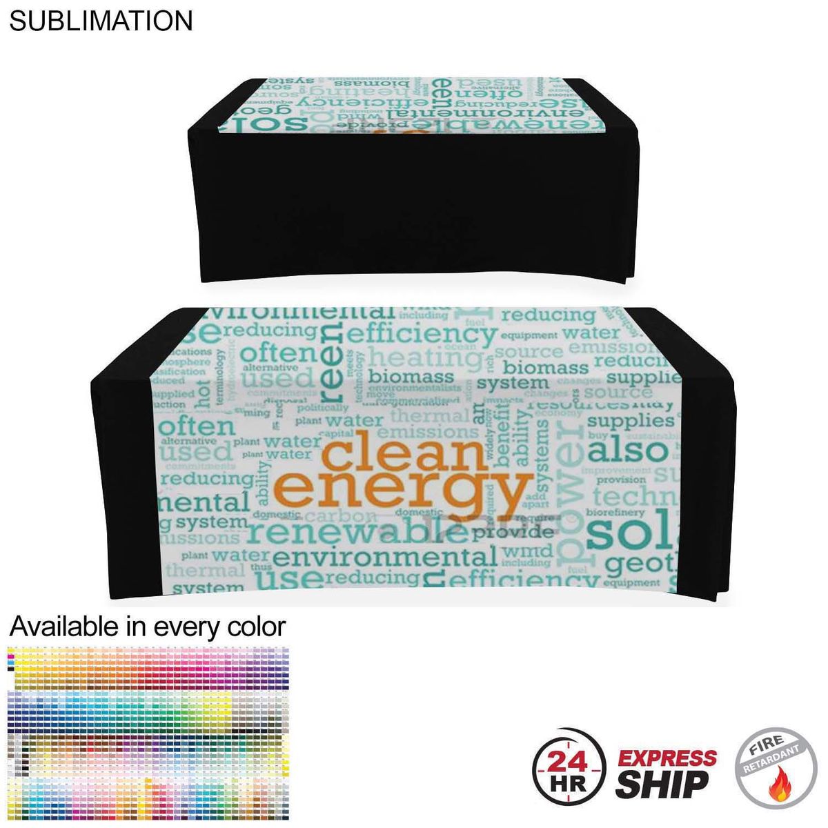 ﻿fiel 24 Hr Express Ship - Sublimated Wider Table Runner 60x60 Covers Front and Top of the table #SU620-4