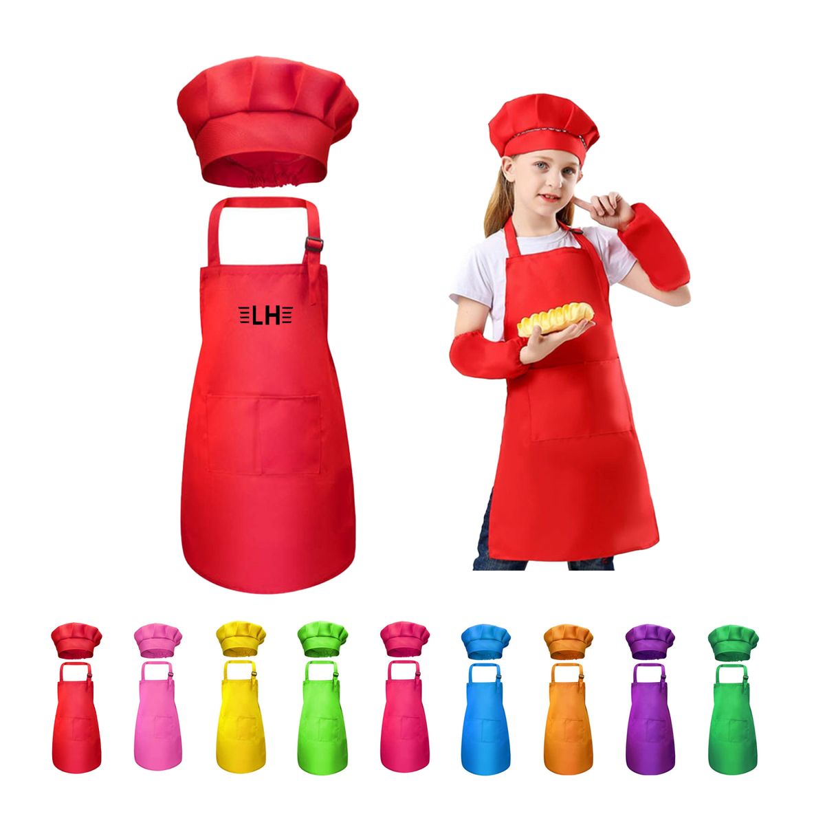 24" X 18" Kids Apron and Chef Hat Set