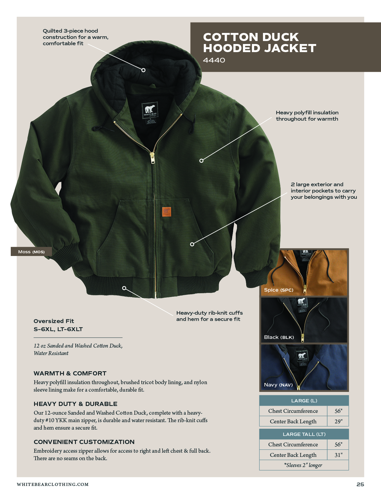 White Bear® Cotton Duck Hooded Jacket 11