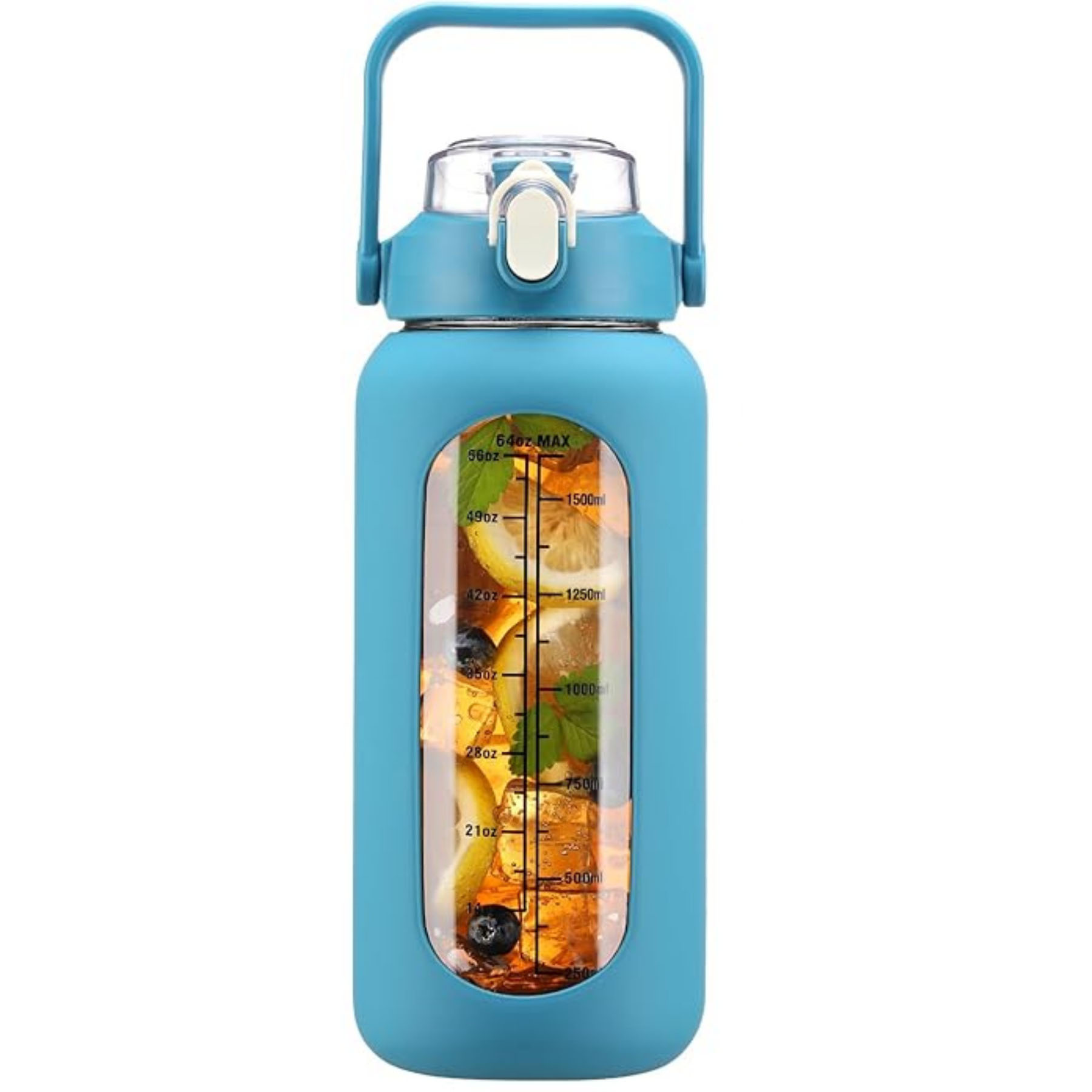 64 oz Glass Graduated Water Bottle 19