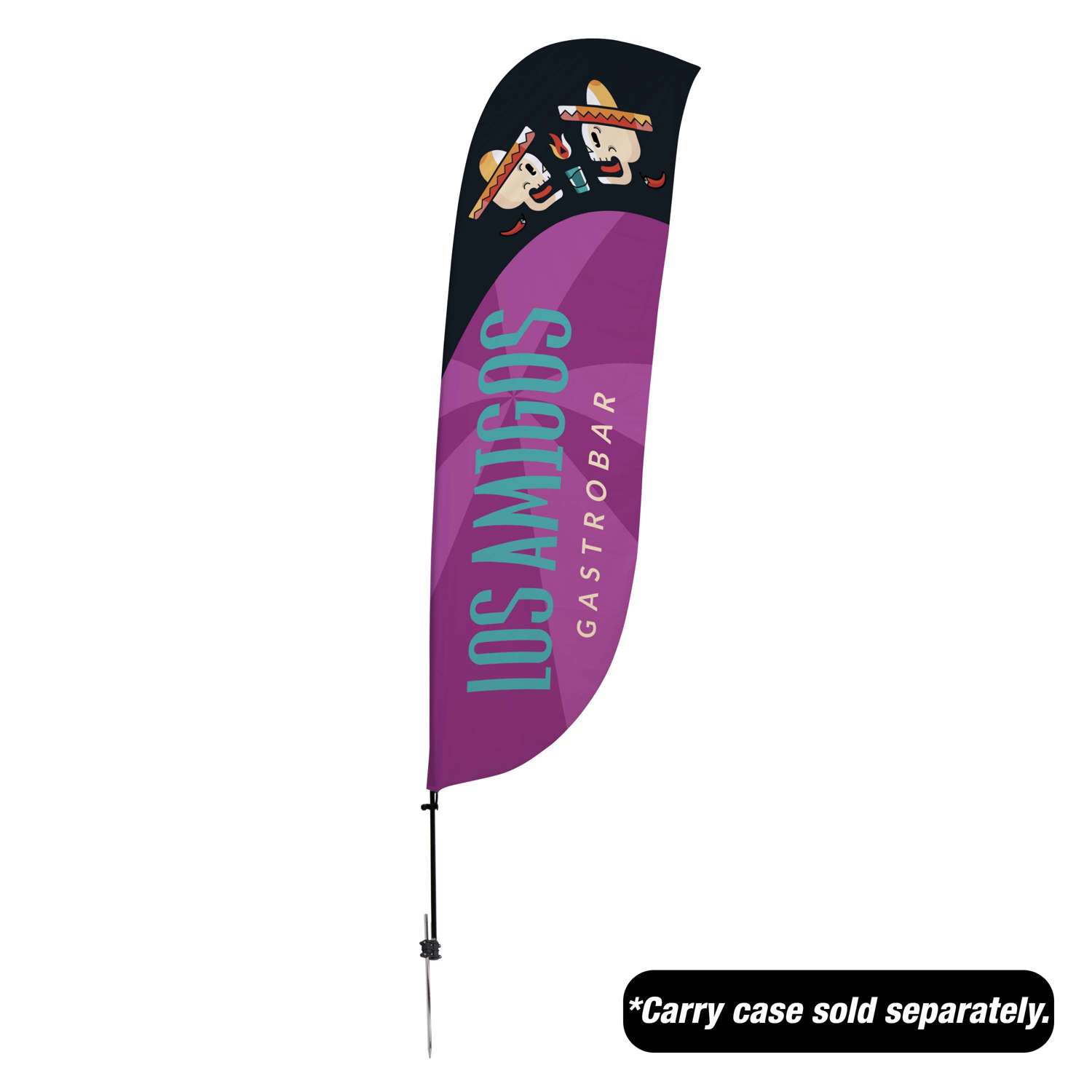 10.5' Value Feather Sail Sign Kit Single-Sided with Spike Base