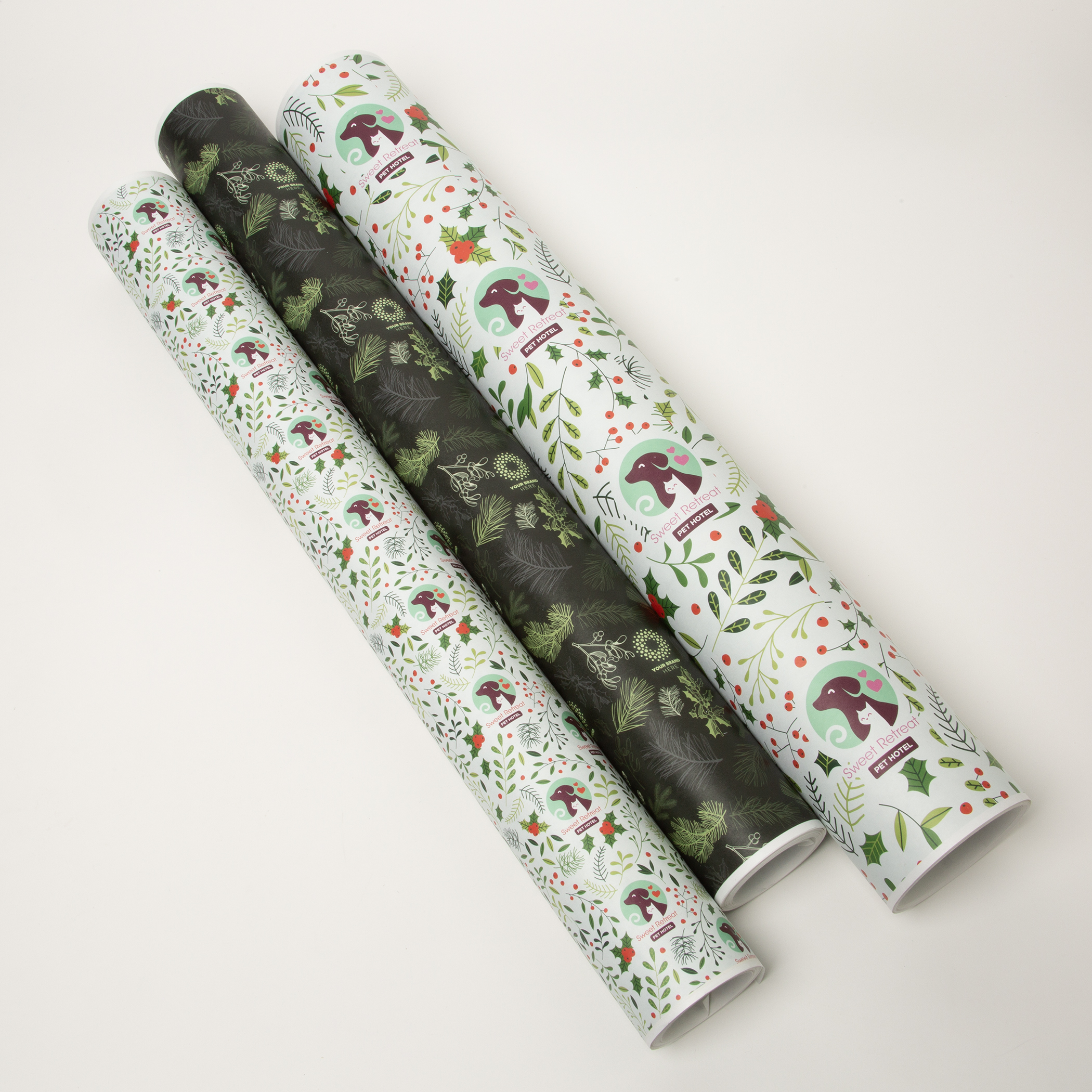 Full Color Custom White Wrapping Paper 25' Roll 12