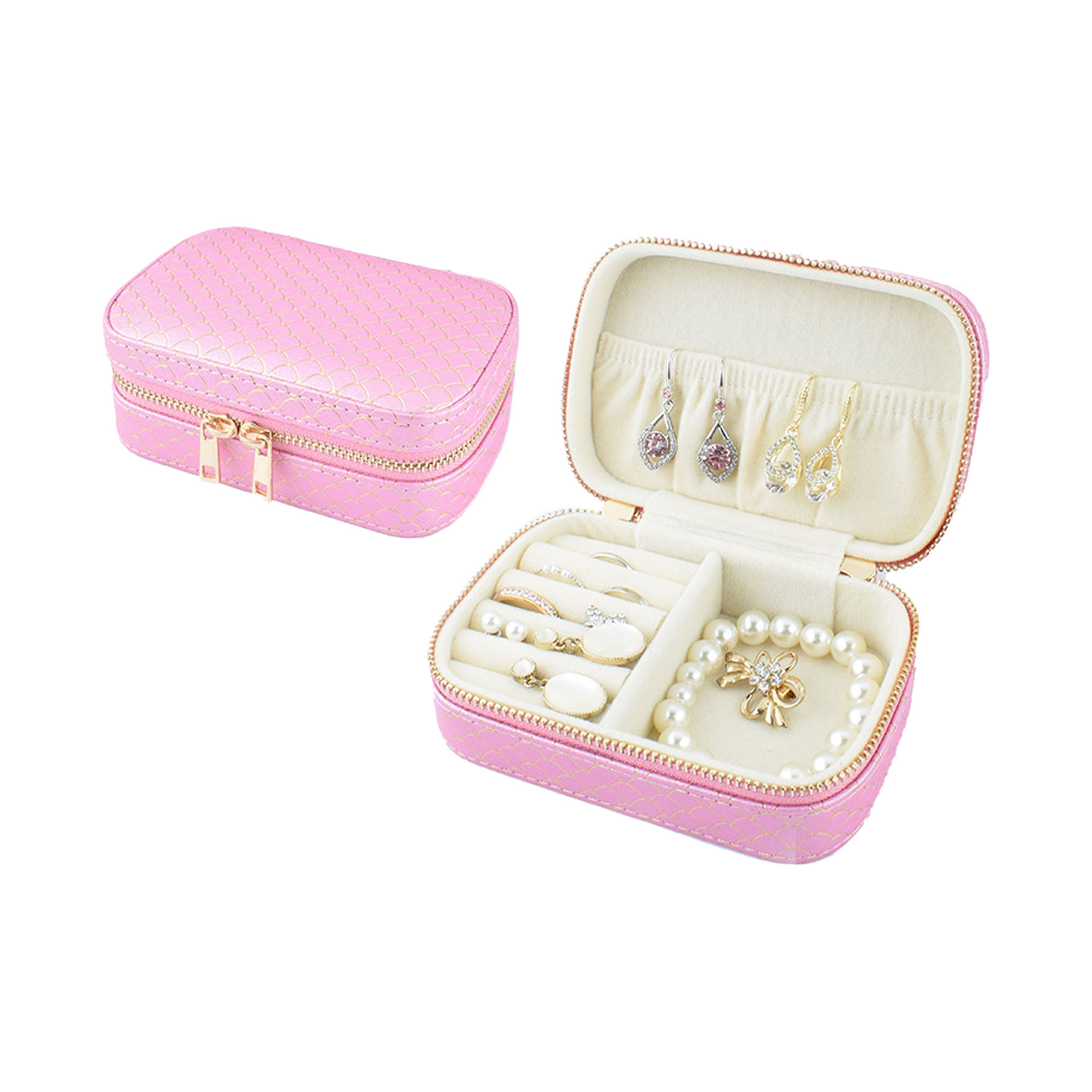 Embossed Mini Jewelry Box with Gold Detailing 13