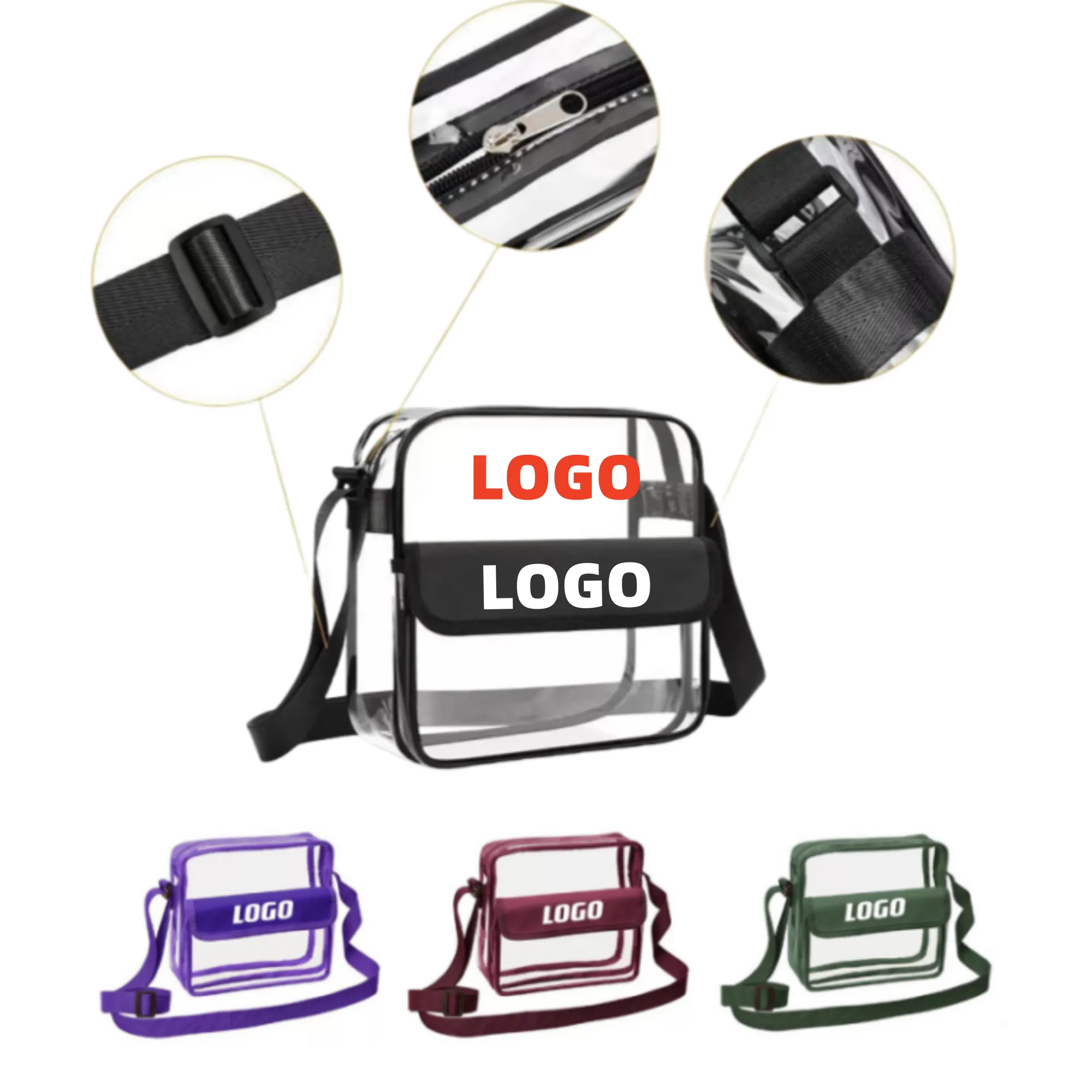KPVC Transparent Crossbody Single Shoulder Bag 3