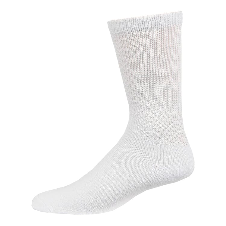 Men's Buruka Crew Diabetic Socks - White Size 9-11 3 Pack 3
