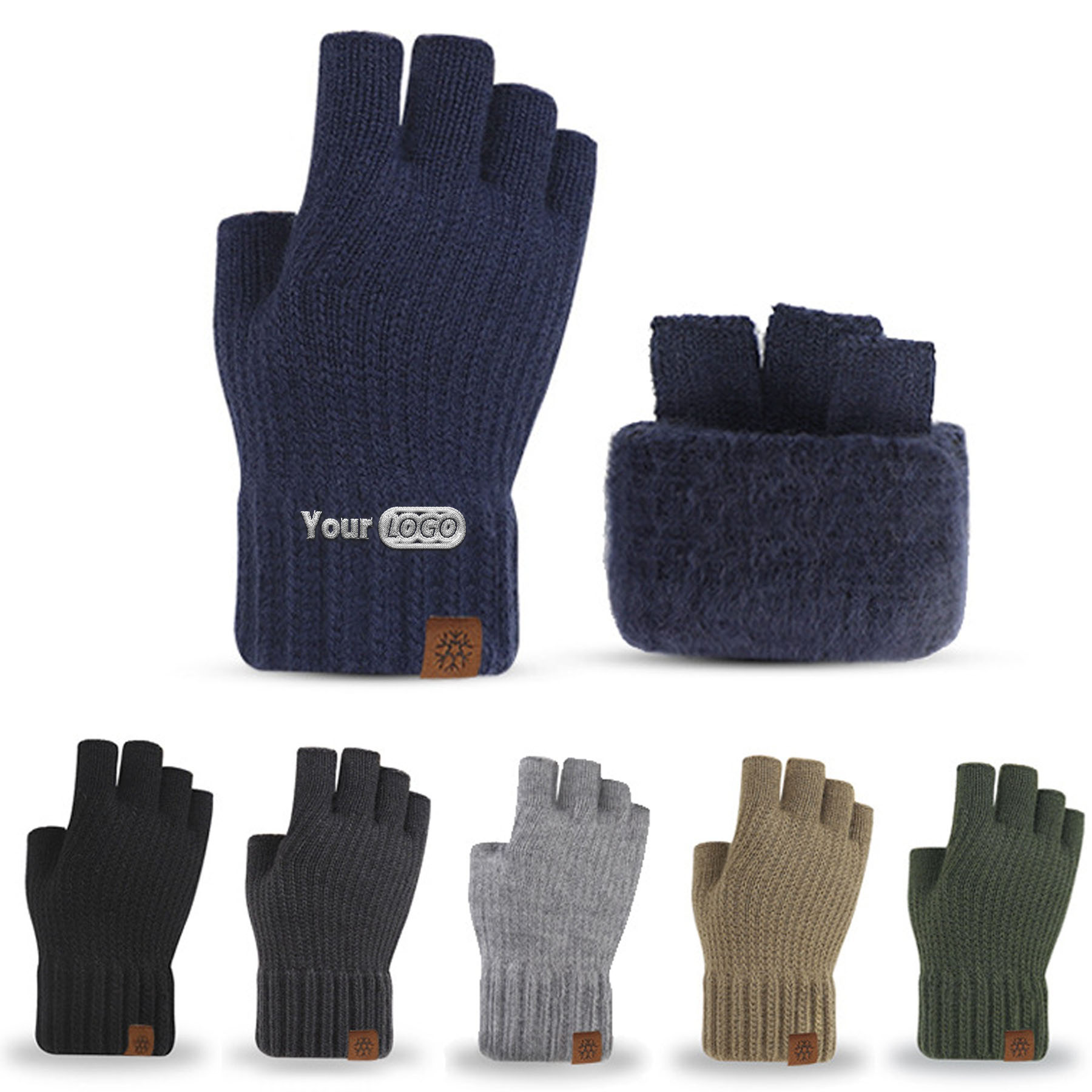 Men's Warm Half-Finger Gloves 12