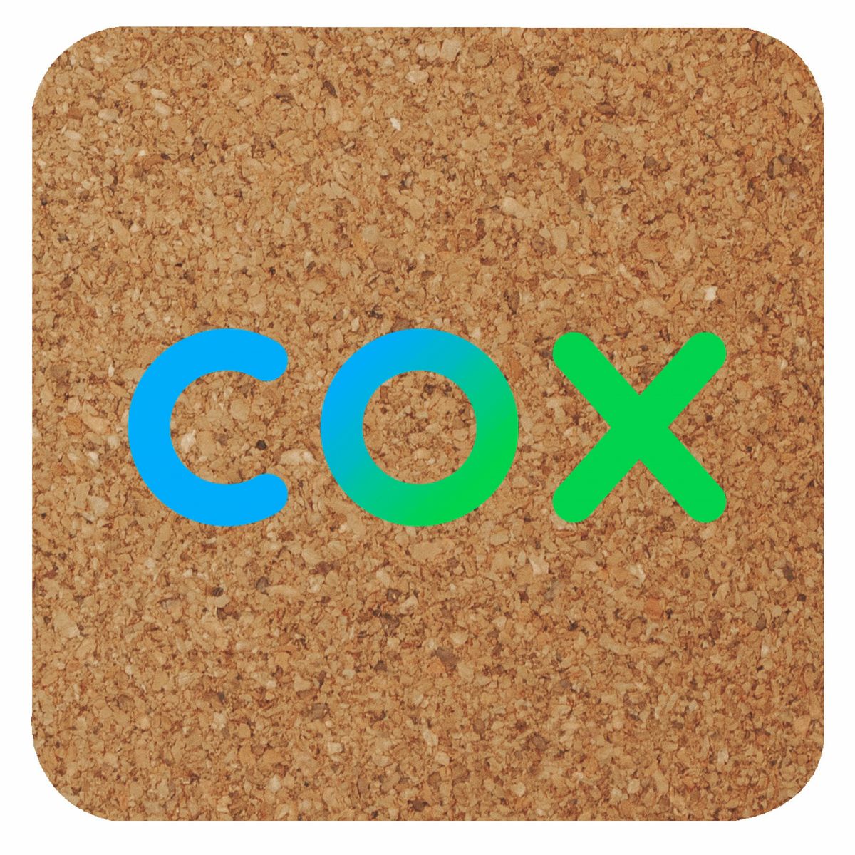 Cork Brown Coaster, 4" Square, Digital