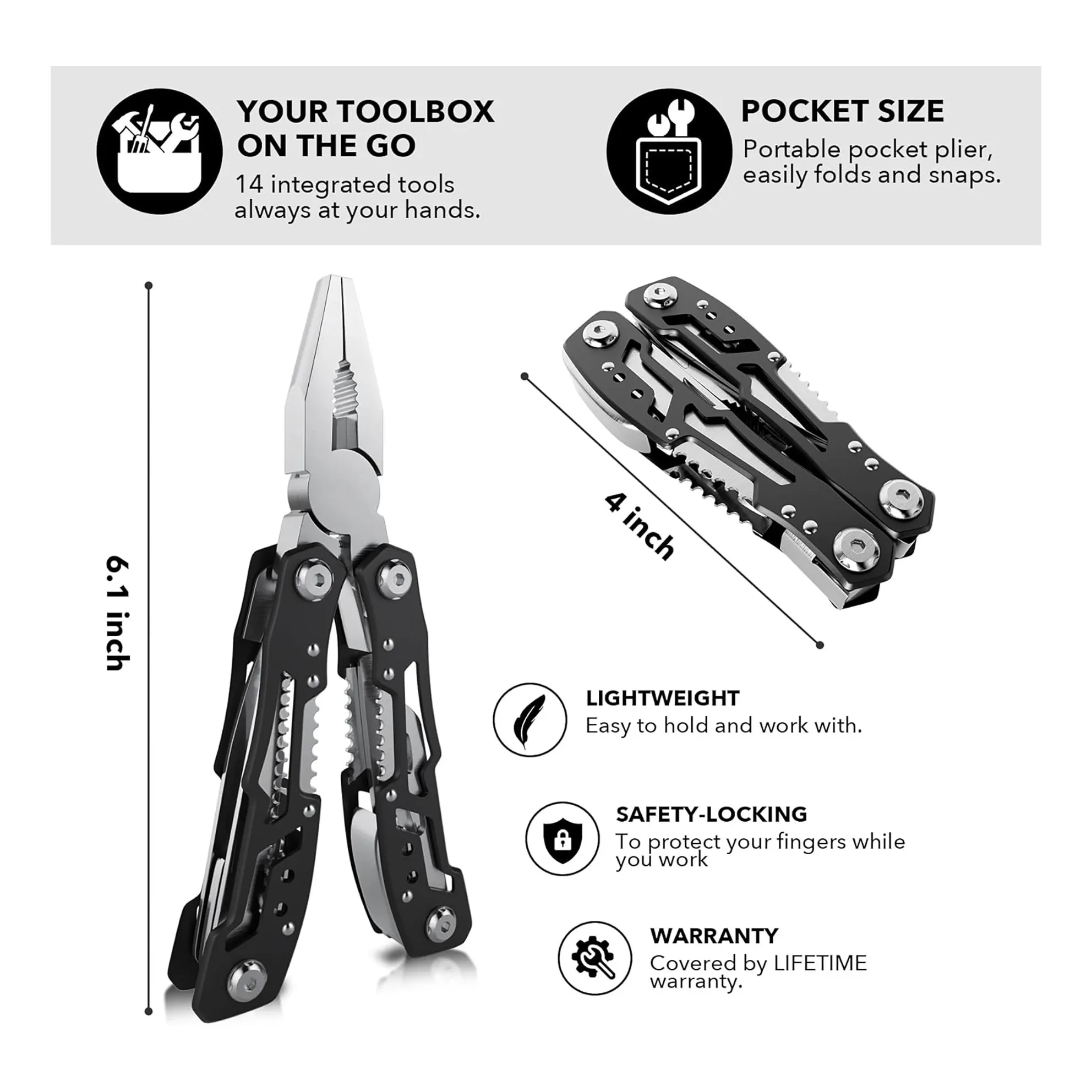 14-in-1 Stainless Steel Multi-Tool Pliers 10