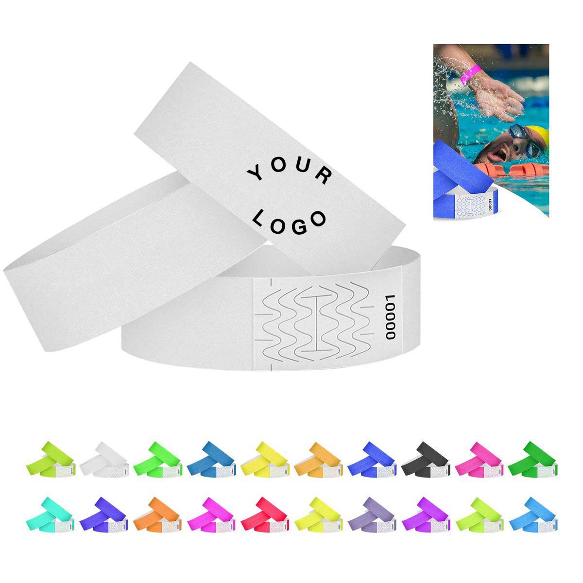Waterproof Event Wristband with Multiple Colors