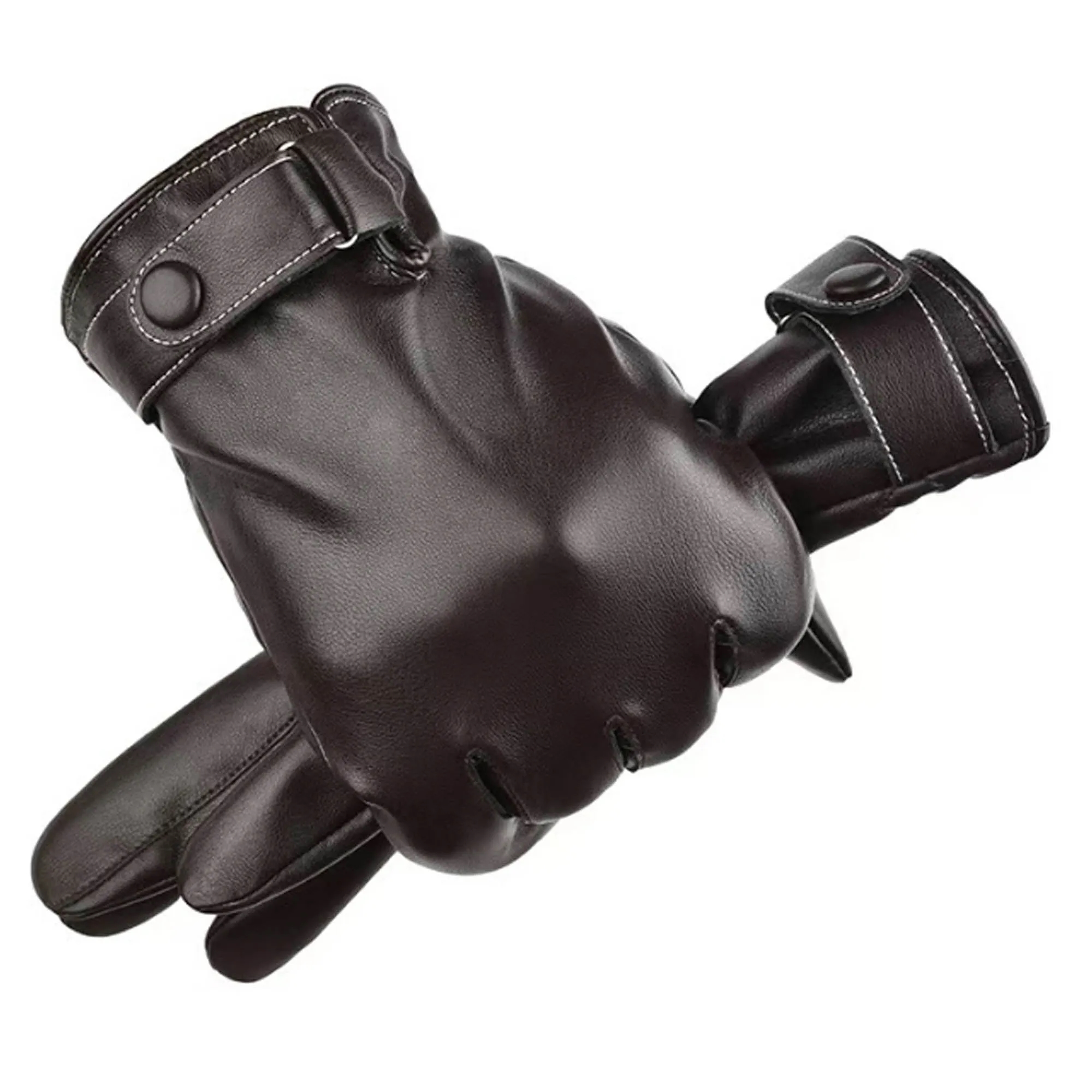 Touchscreen-Compatible PU Leather Gloves 14