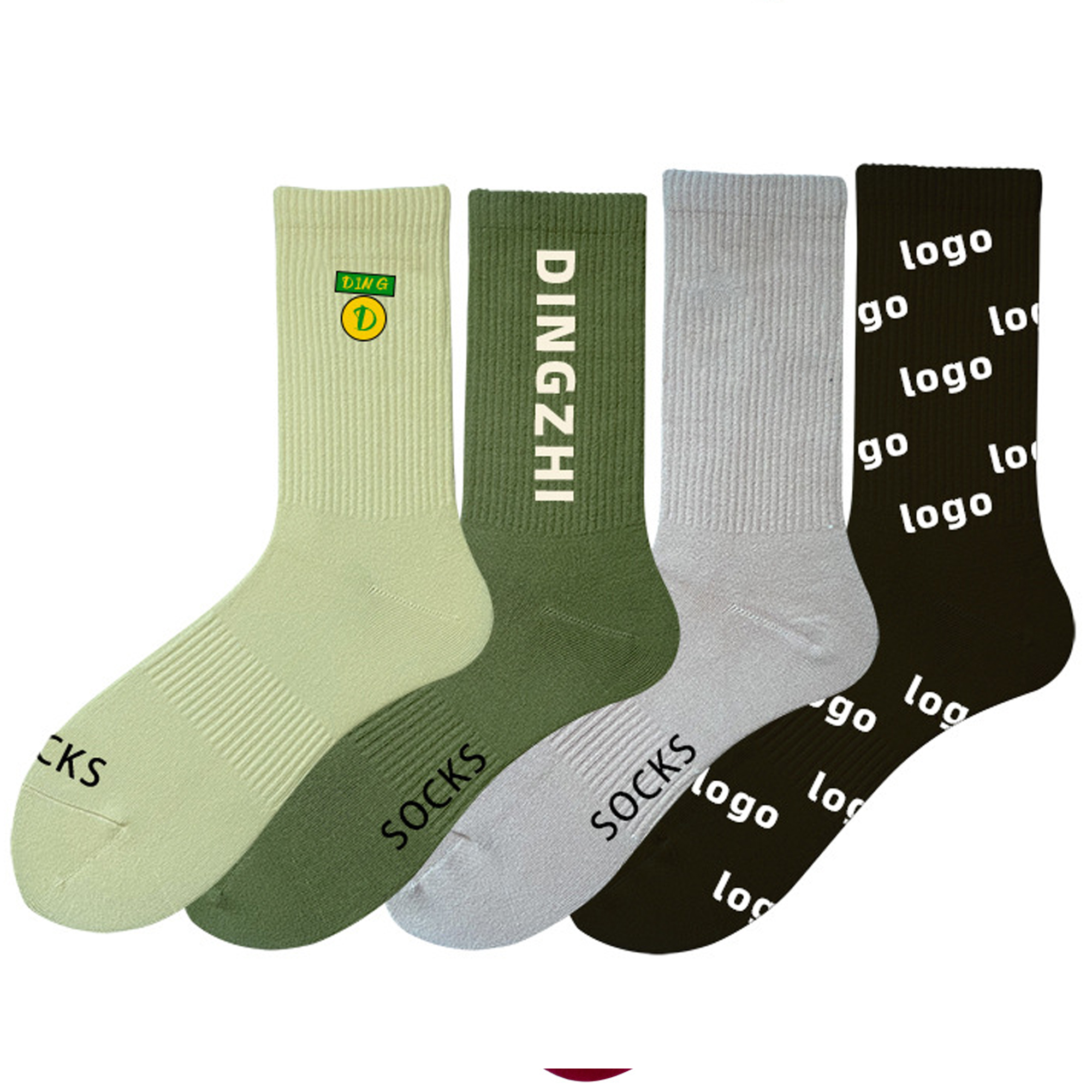 Cotton Casual Sock Athletic Running Longer Crew Socks Sports Tab for Men and Women Jacquard Weave 2