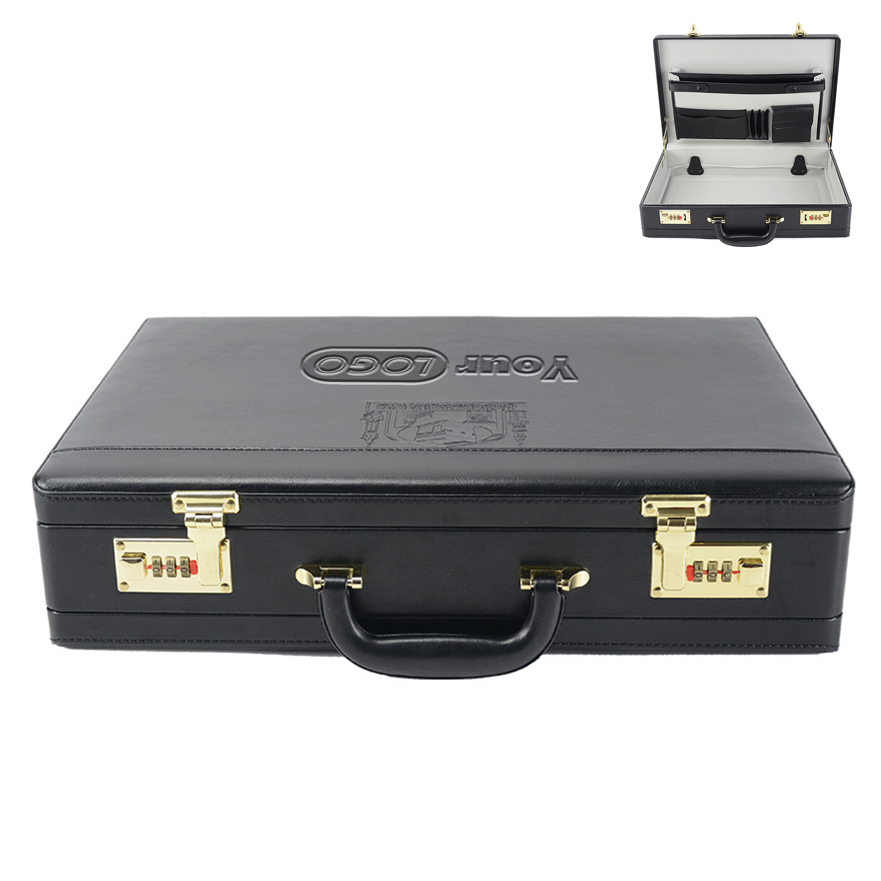 Mens Attache Briefcase Dual Combination Locks 3