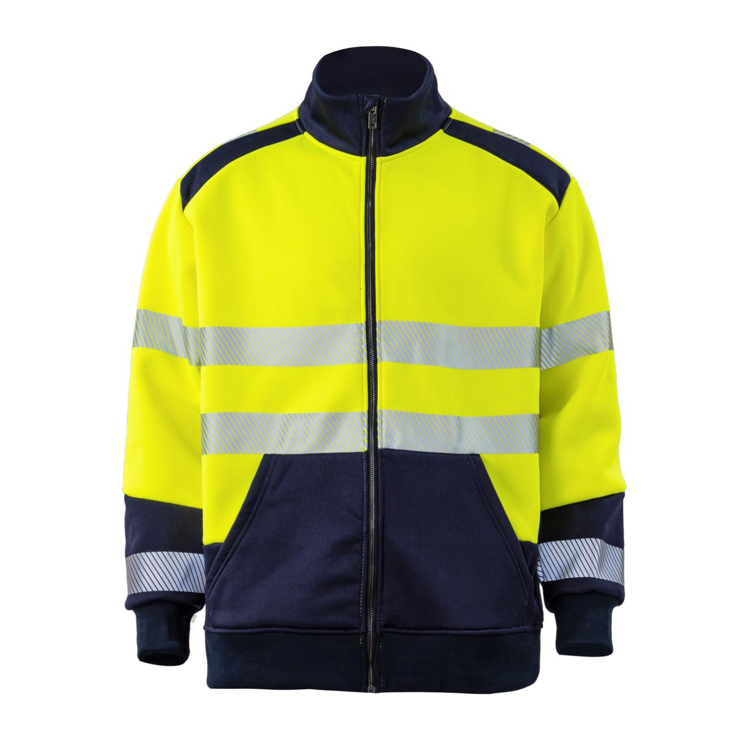 Class 3 Color Block Safety 1/4 Zipper With Segmented Tape And Kangaroo Pocket