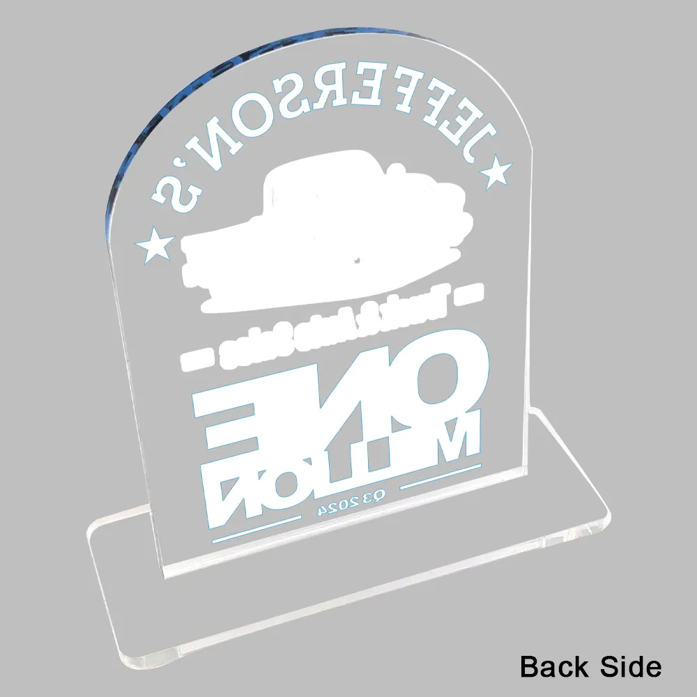 Clear Desk Plaque- Full color- with slotted base 10