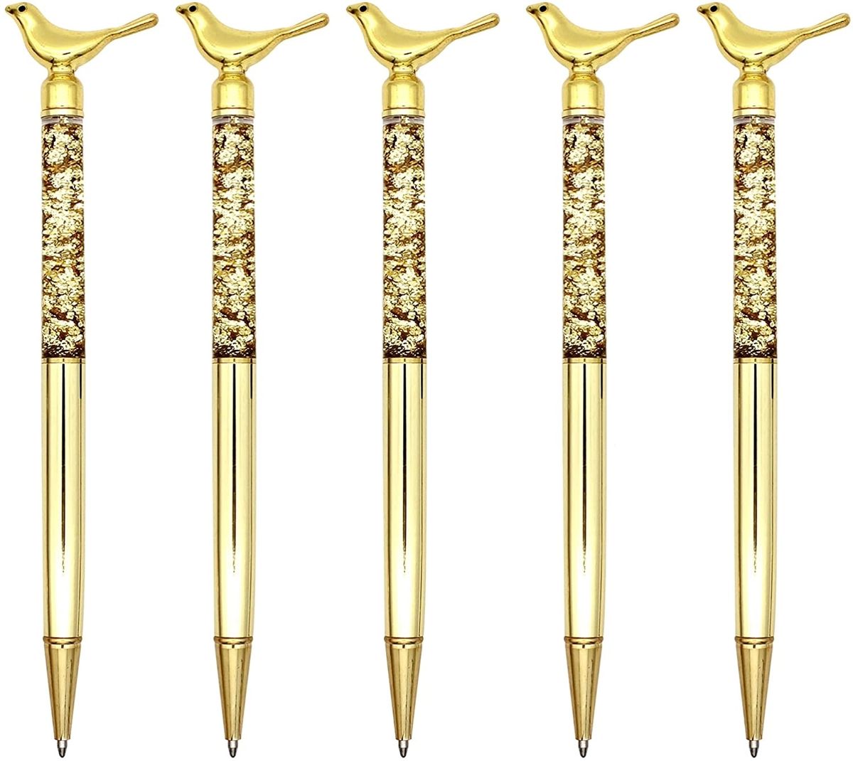 Metal Bling Small Bird Retractable Ballpoint Pen