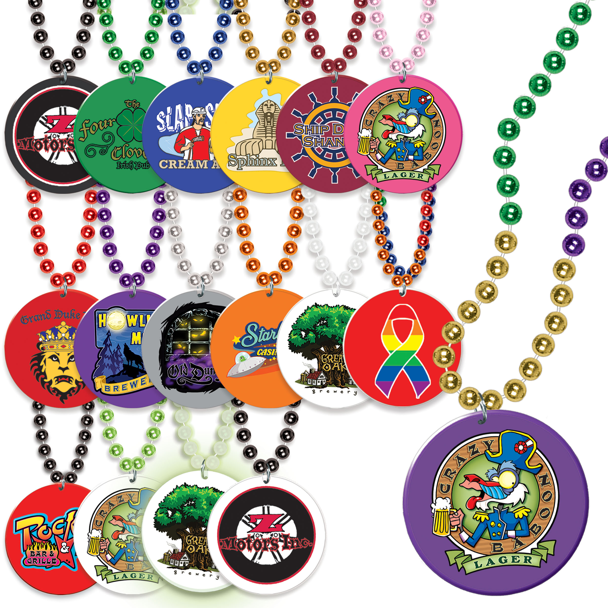 33" Print-n-Toss Beads w/ a 4-Color Process Decal on the Medallion 3