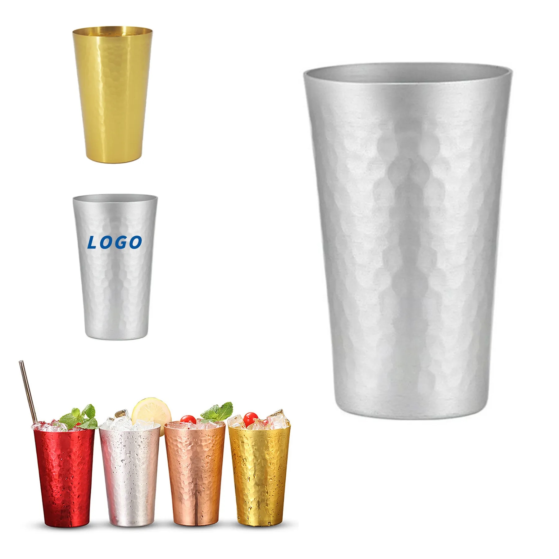 Hammered Cold Drink Aluminum Cup 9