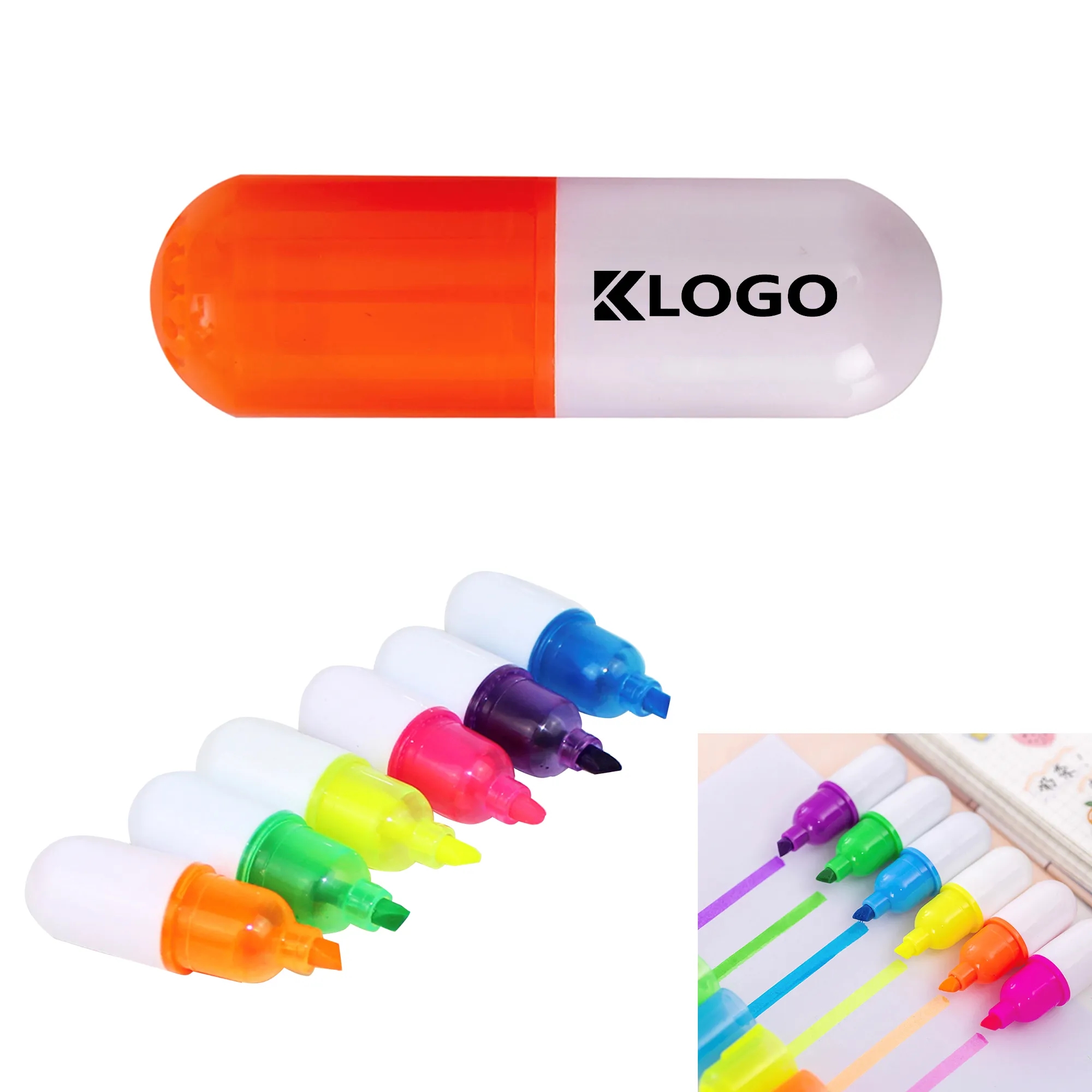 Mini Pill Shaped Highlighter Pens