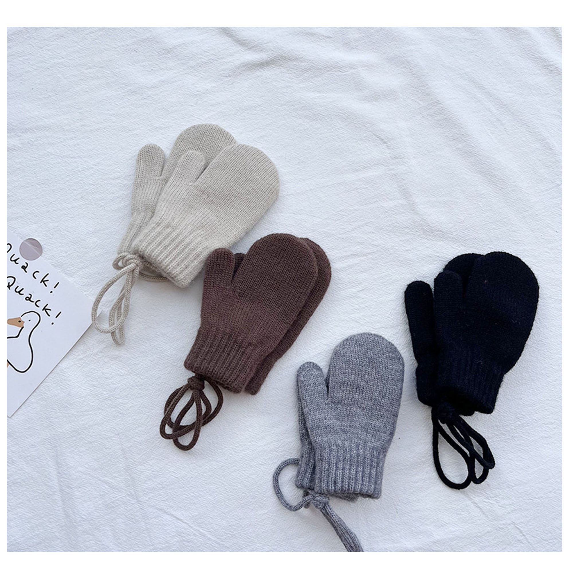 Cozy Kids' Knit Neck Gloves for Autumn & Winter Protection 6