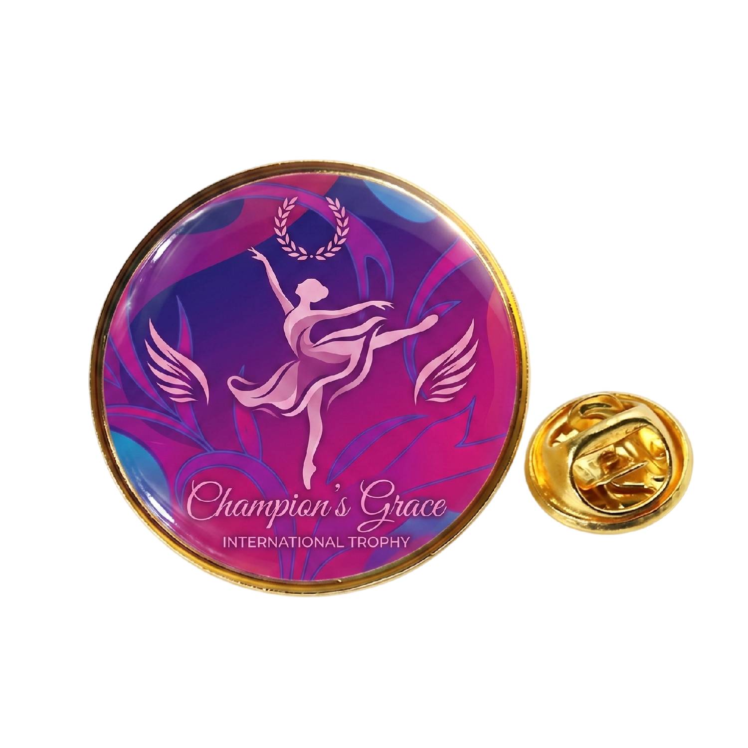 1.3-inch Epoxy Dome Butterfly Clutch Lapel Pin