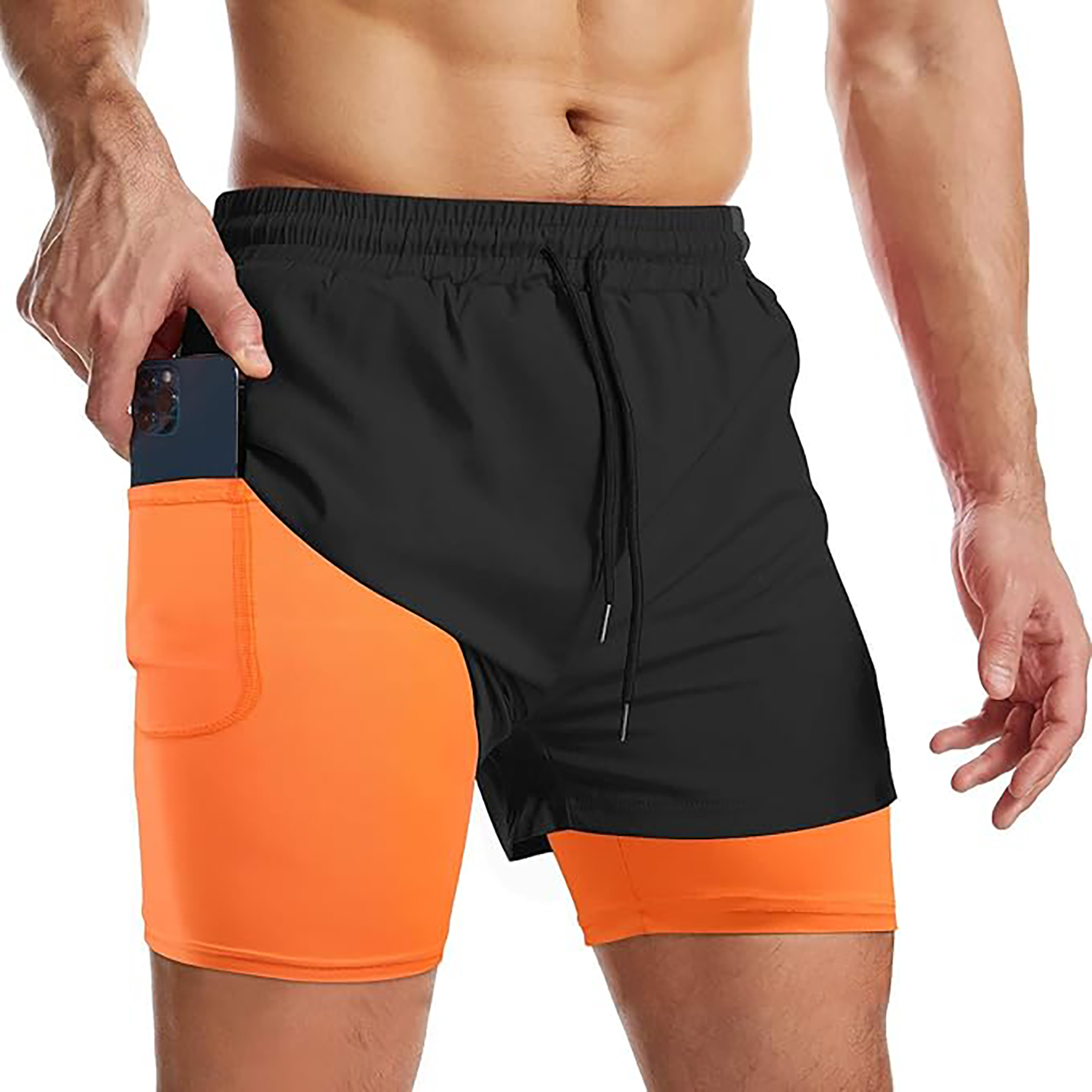 Men's 2 I n 1 Quick Drying Sports Shorts with Lining 50