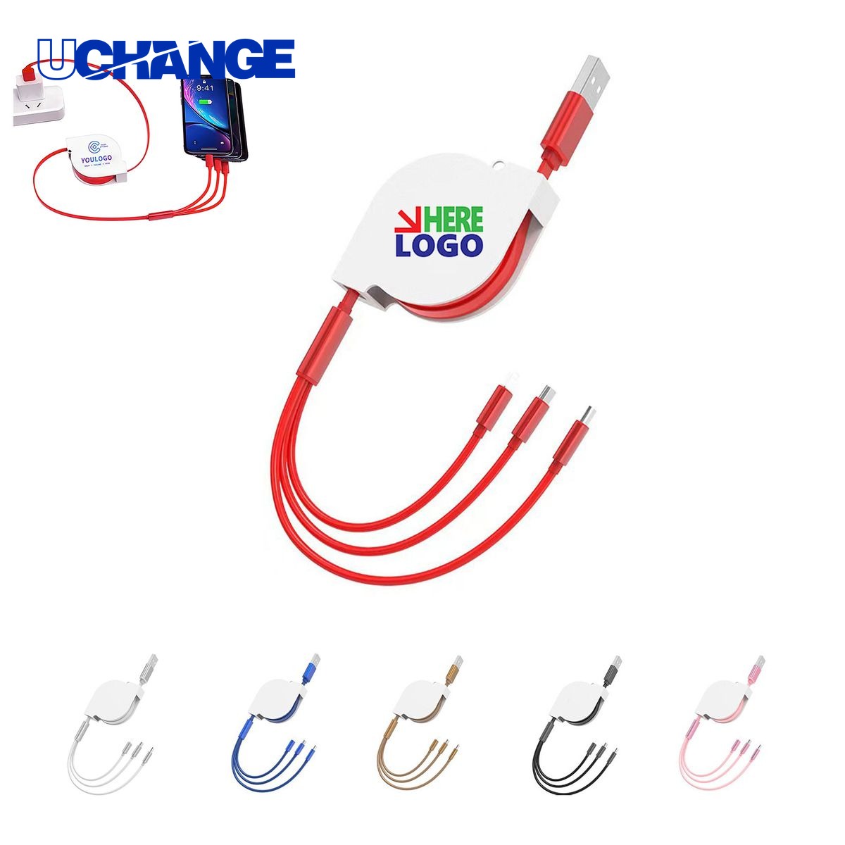 3-in-1 Retractable Charging Cable Case