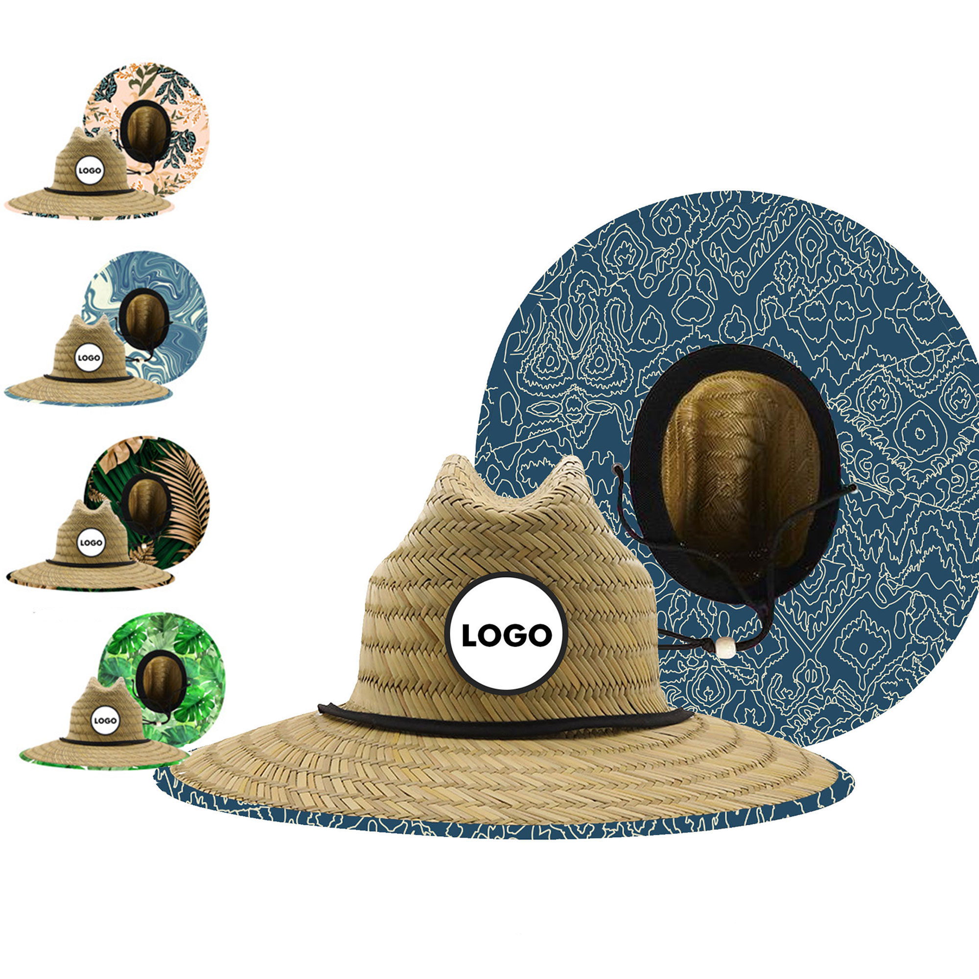 Personalized Logo Straw Sunhat With Patterns 9